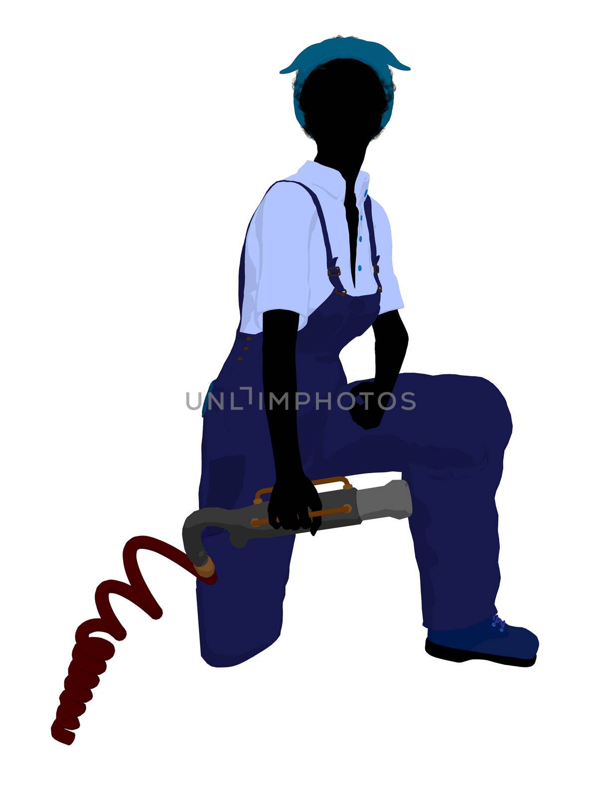 Female mechanic illustration silhouette on a white background