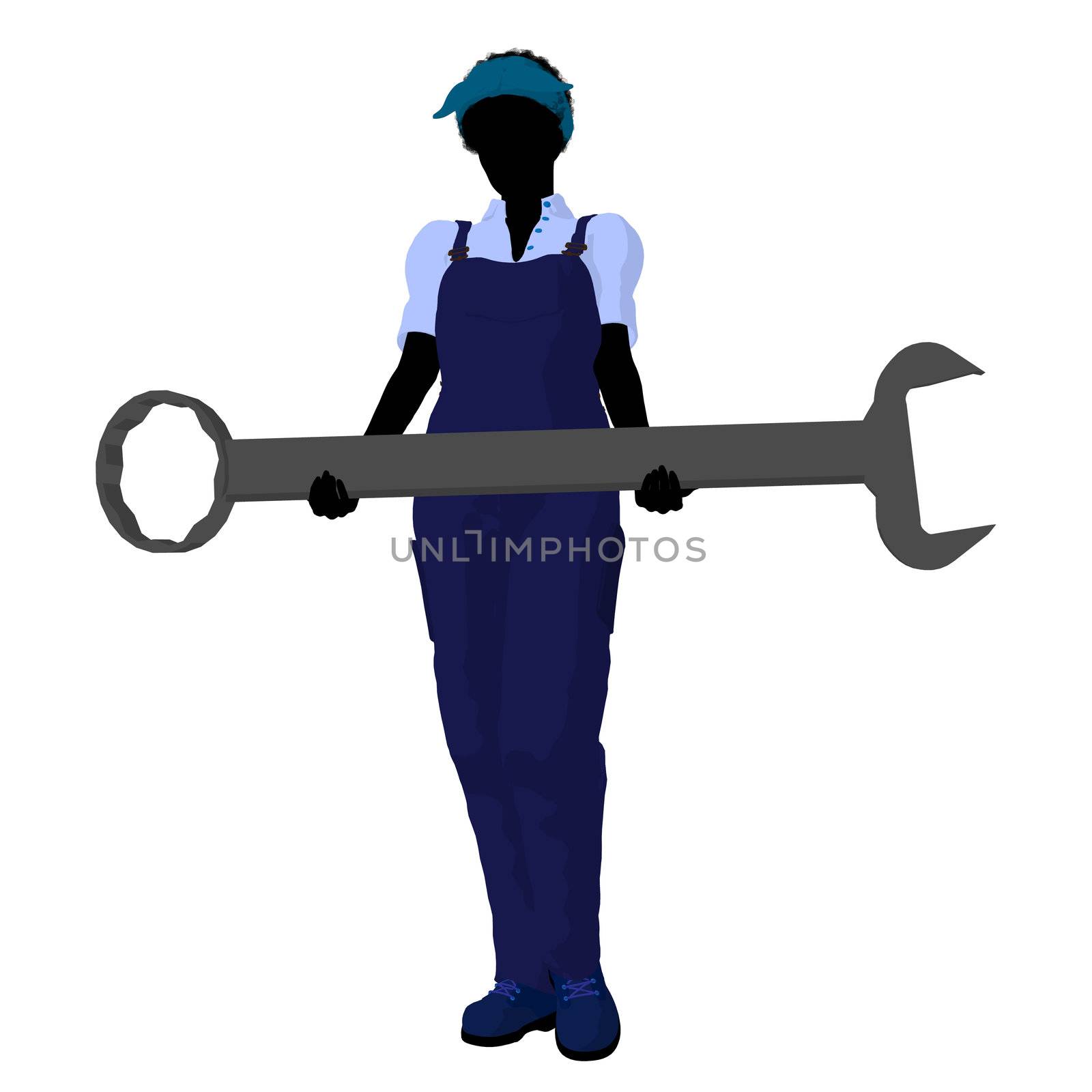 African American Female Mechanic Silhouette by kathygold