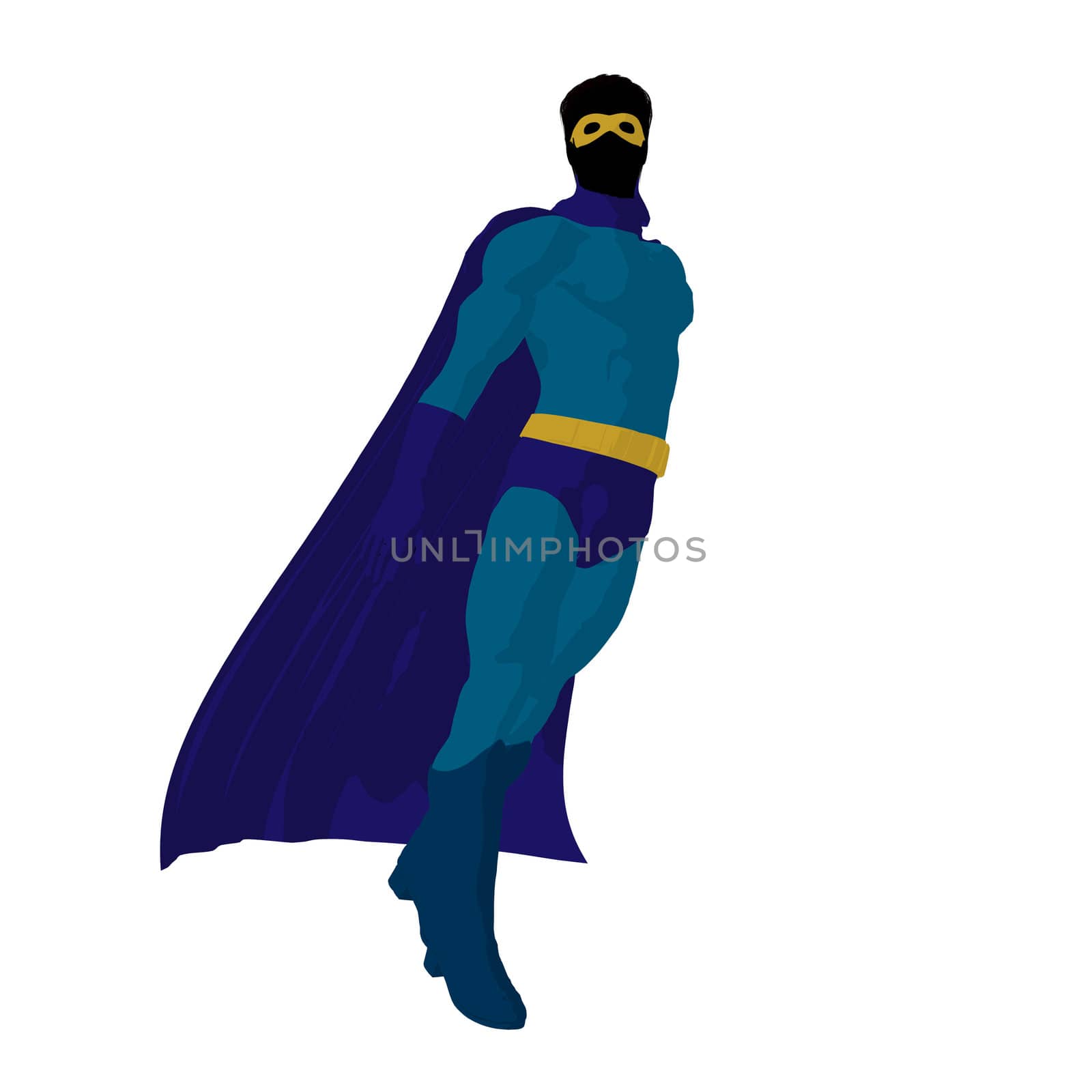 Super hero silhouette on a white background