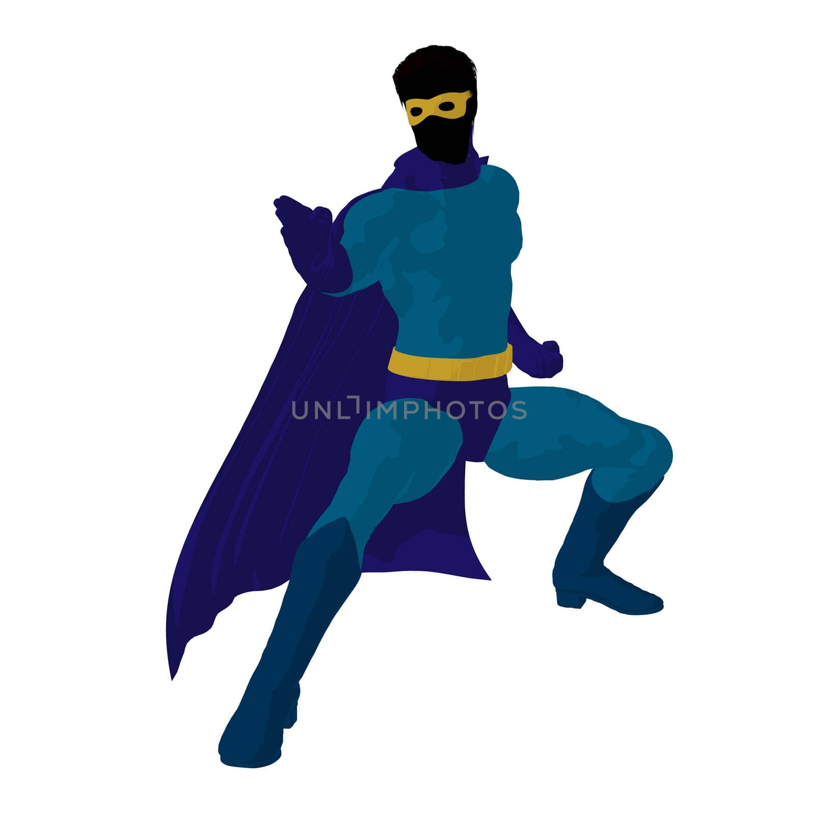 Super hero silhouette on a white background