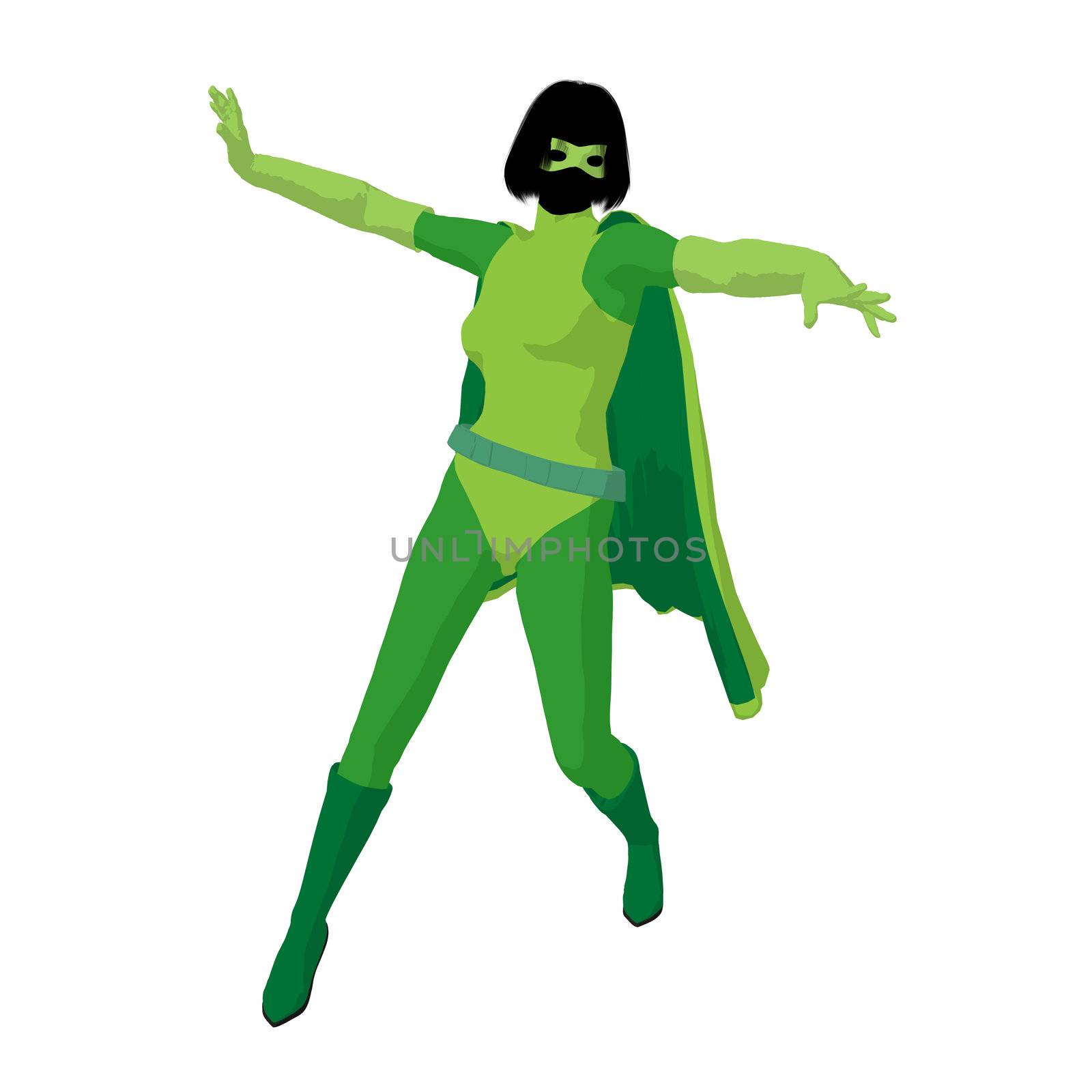Super Heroine Illustration Silhouette by kathygold