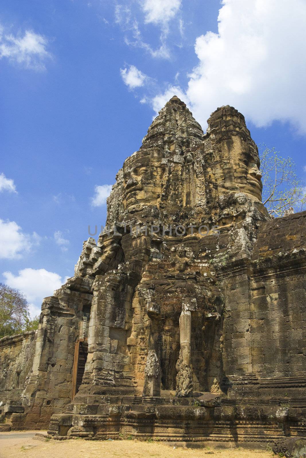 Image of the South Gate of UNESCO's World Heritage Site of Angkor Thom, Siem Reap, Cambodia. 