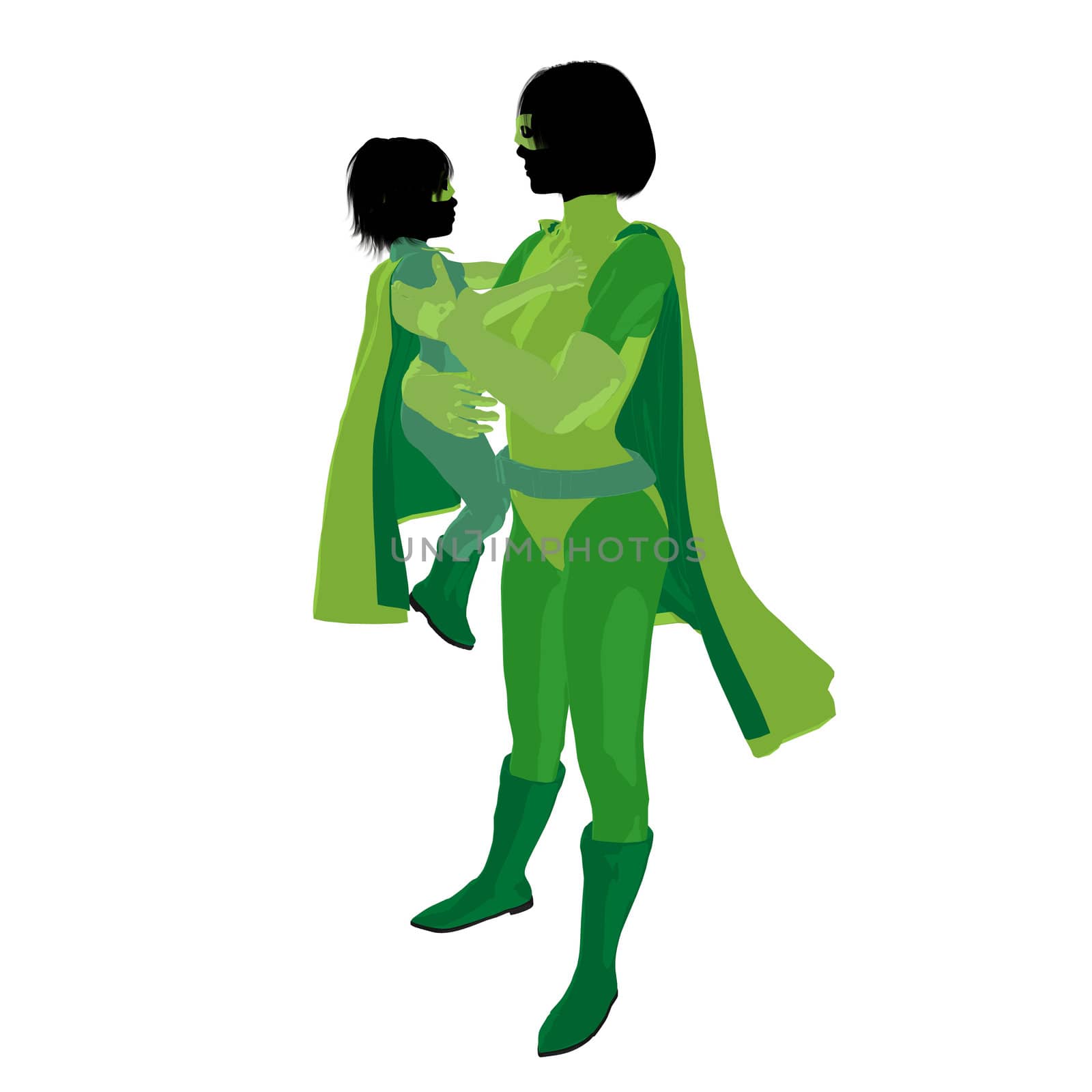 Super Hero Mom Illustration Silhouette by kathygold