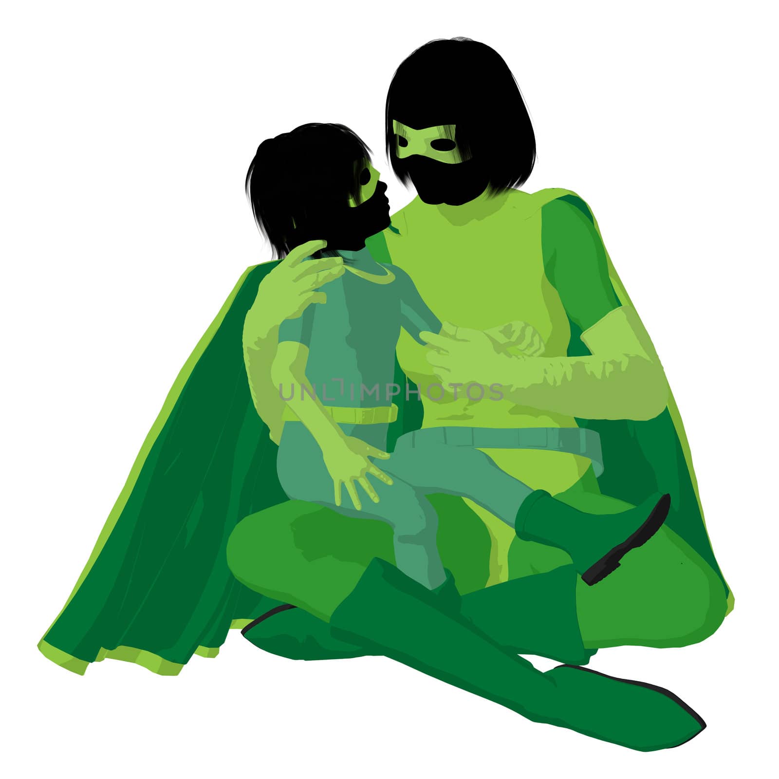 Super Hero Mom Illustration Silhouette by kathygold