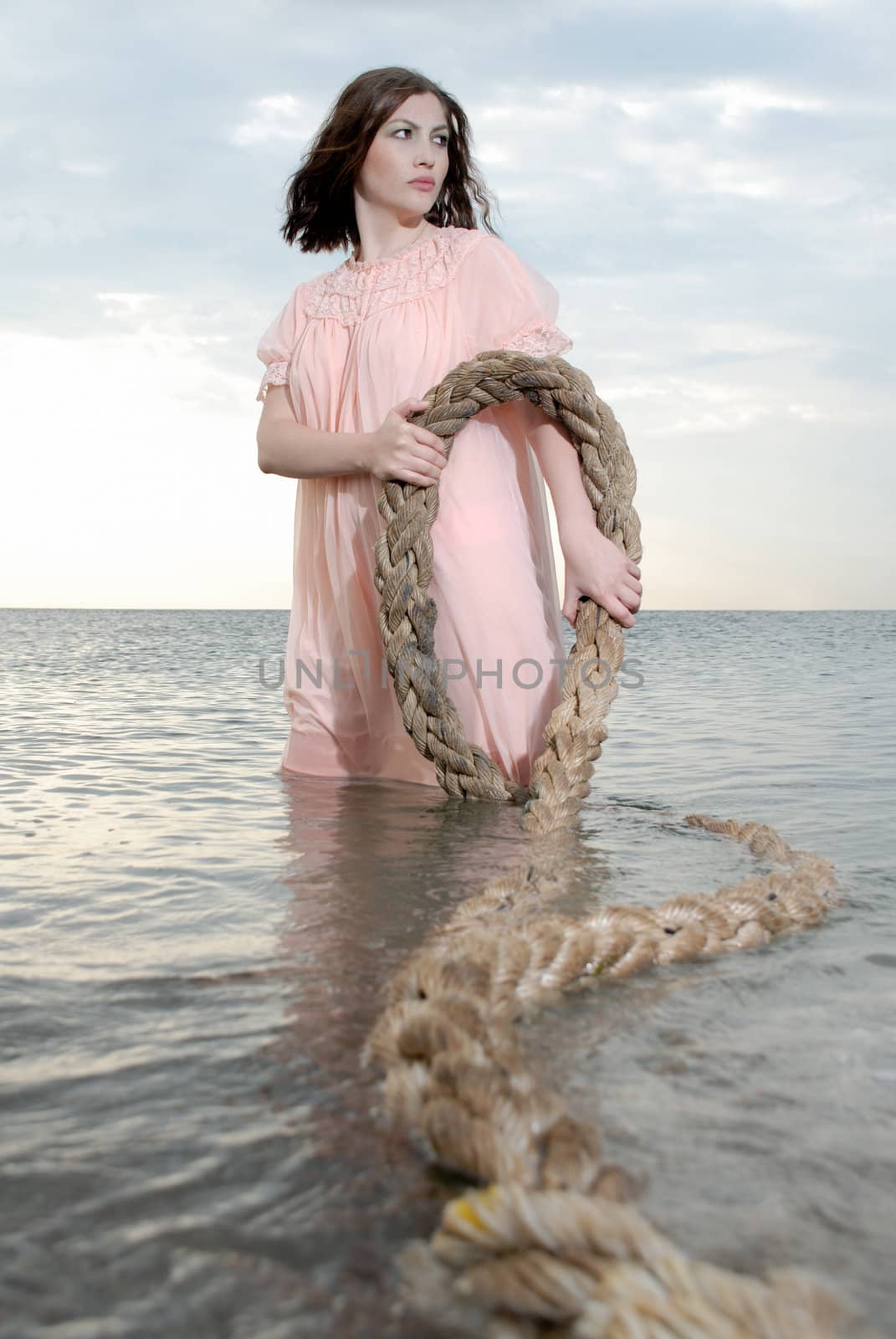 Concept Woman in Ocean by stevart