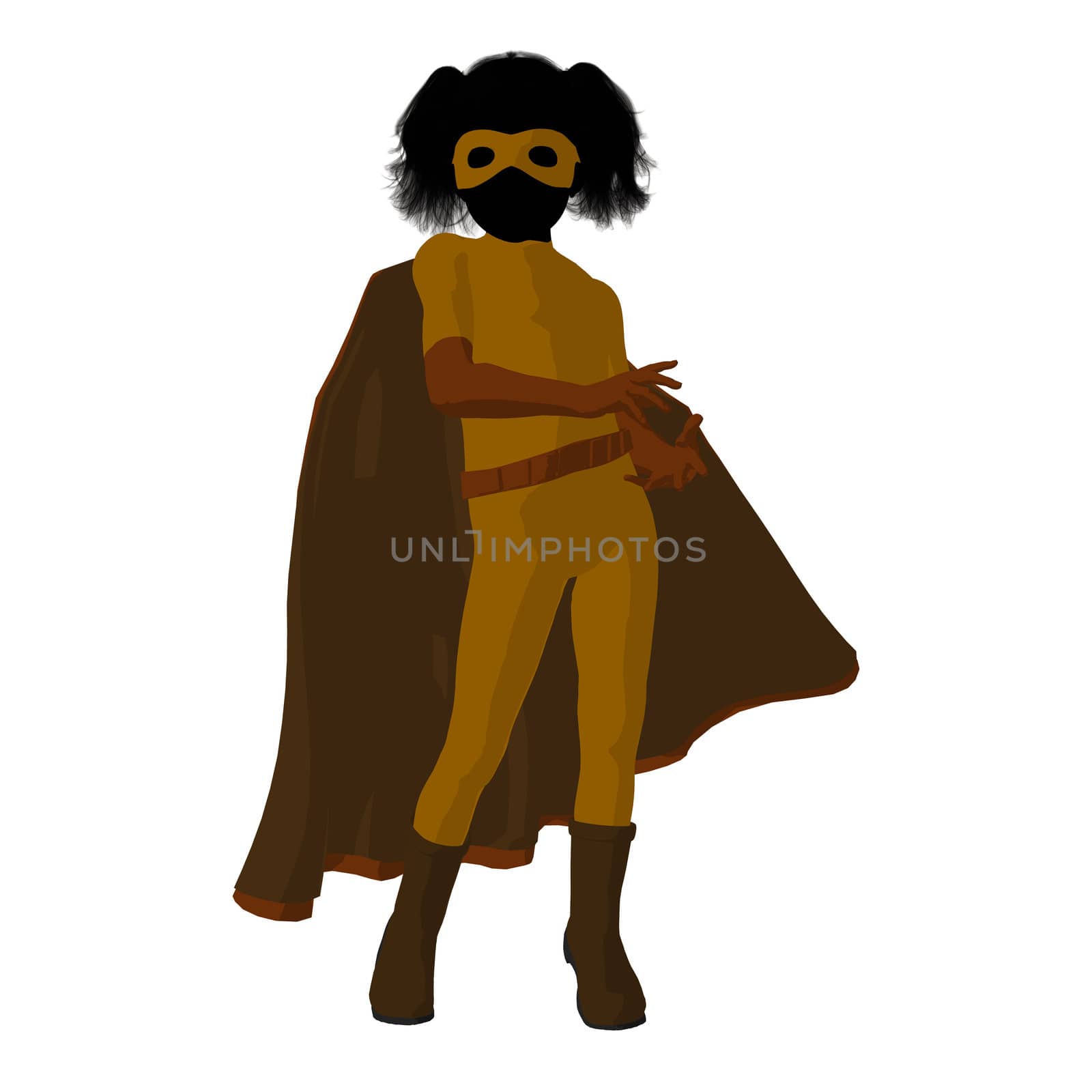 Super Hero Girl Illustration Silhouette by kathygold
