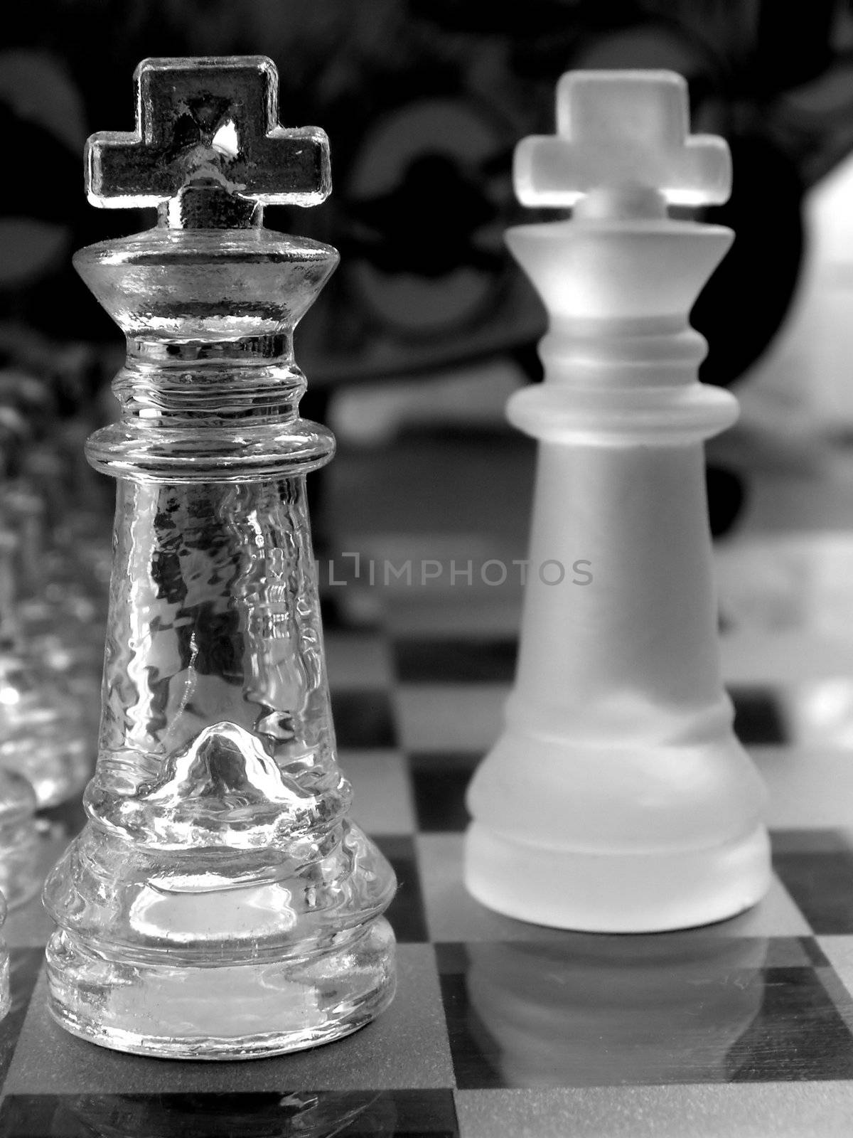 kings in a glass chess set