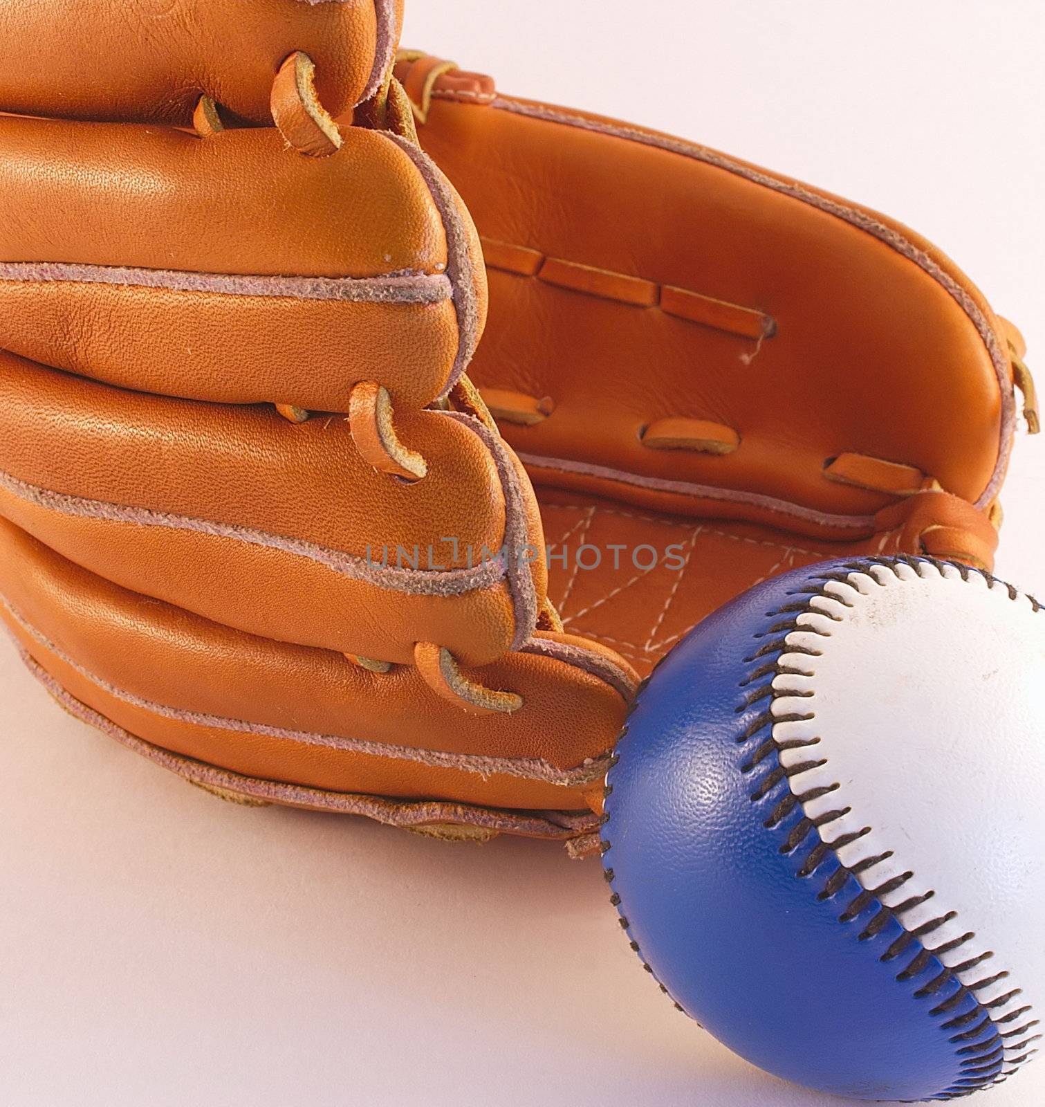 baseball and clove taken closeup