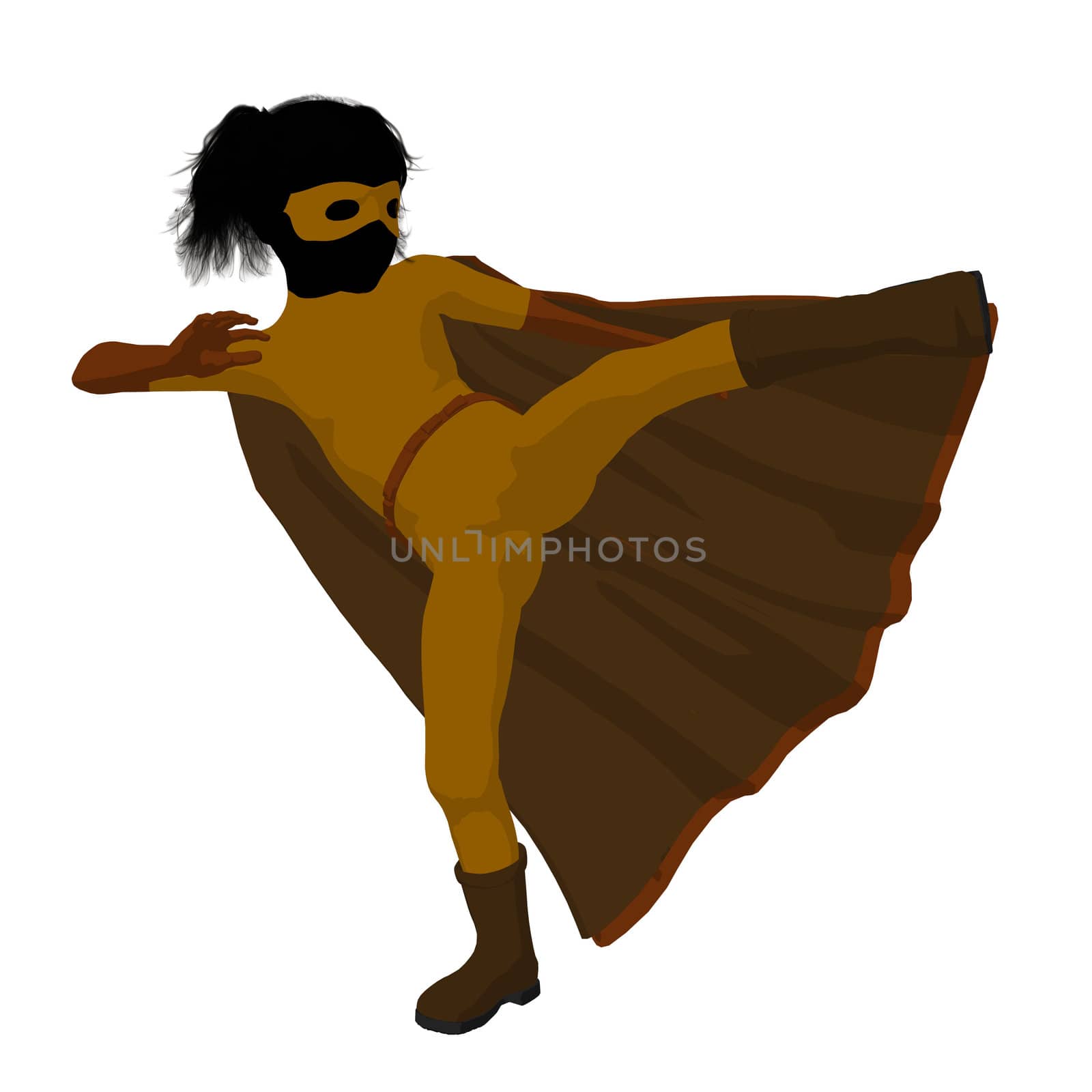 Super Hero Girl Illustration Silhouette by kathygold