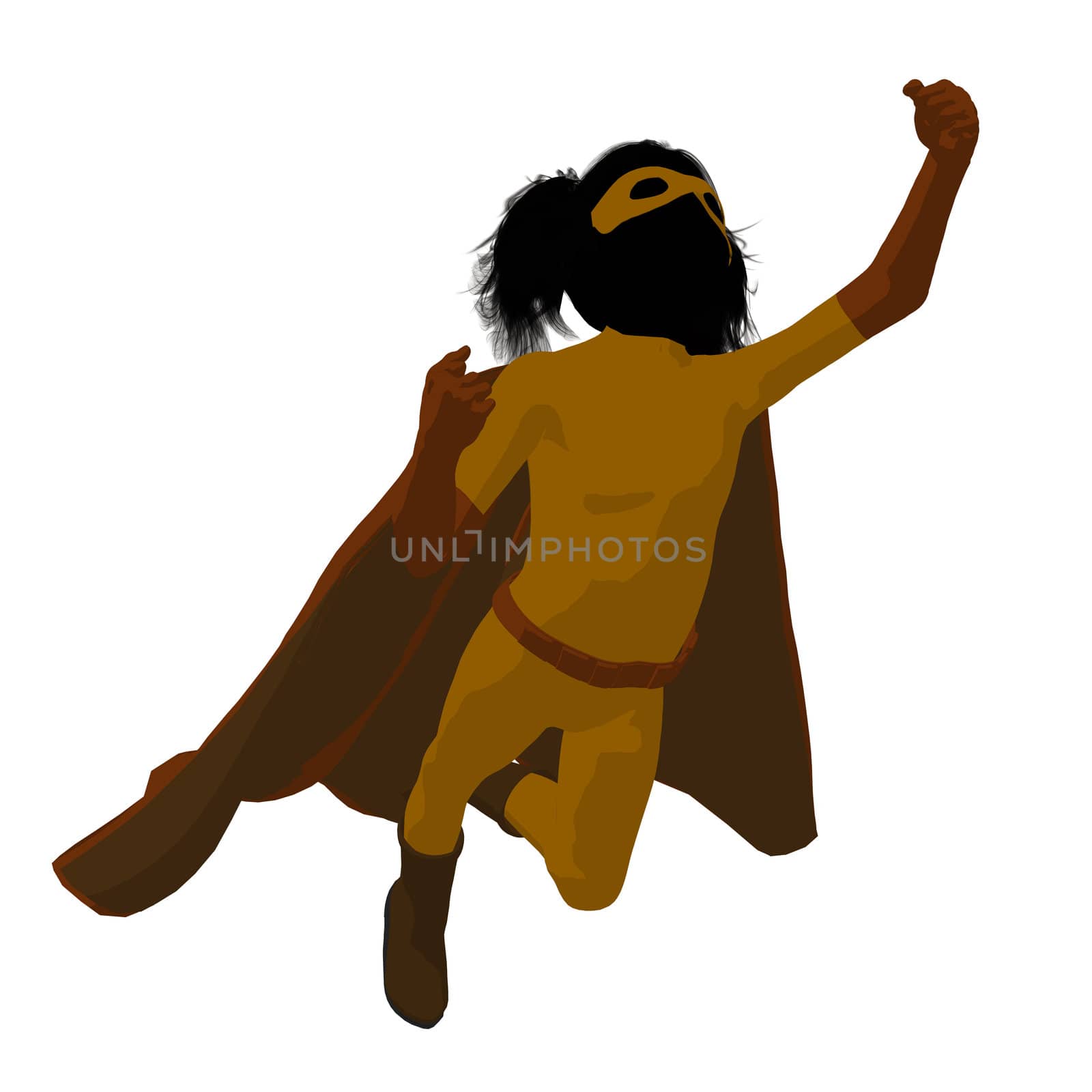 Super Hero Girl Illustration Silhouette by kathygold