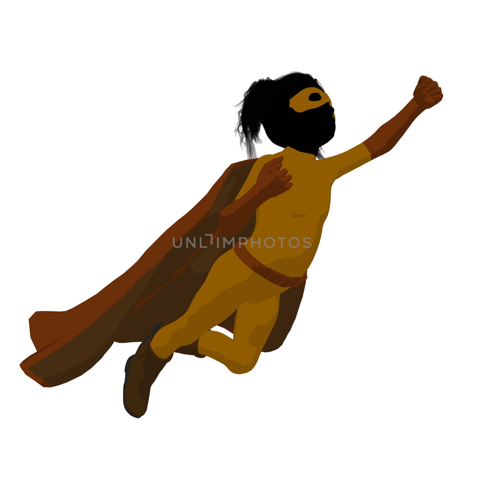 Super Hero Girl Illustration Silhouette by kathygold