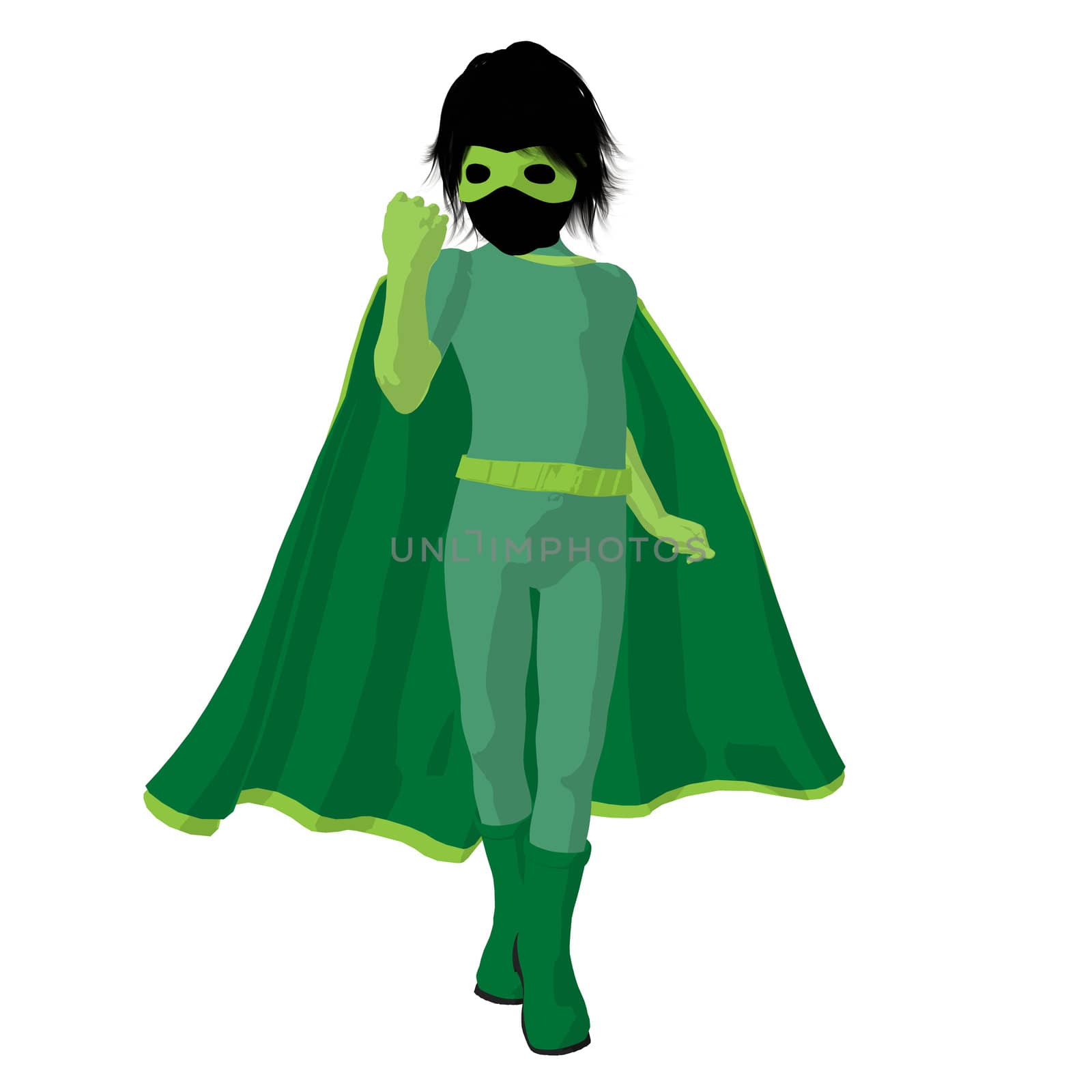 Super Hero Boyl Illustration Silhouette by kathygold