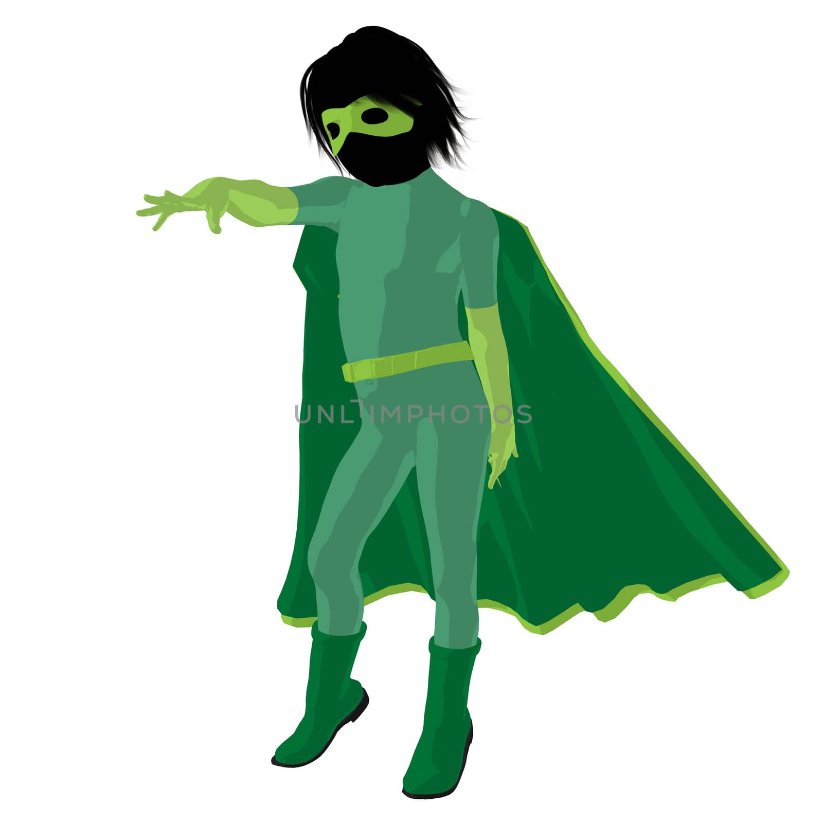 Super Hero Boyl Illustration Silhouette by kathygold