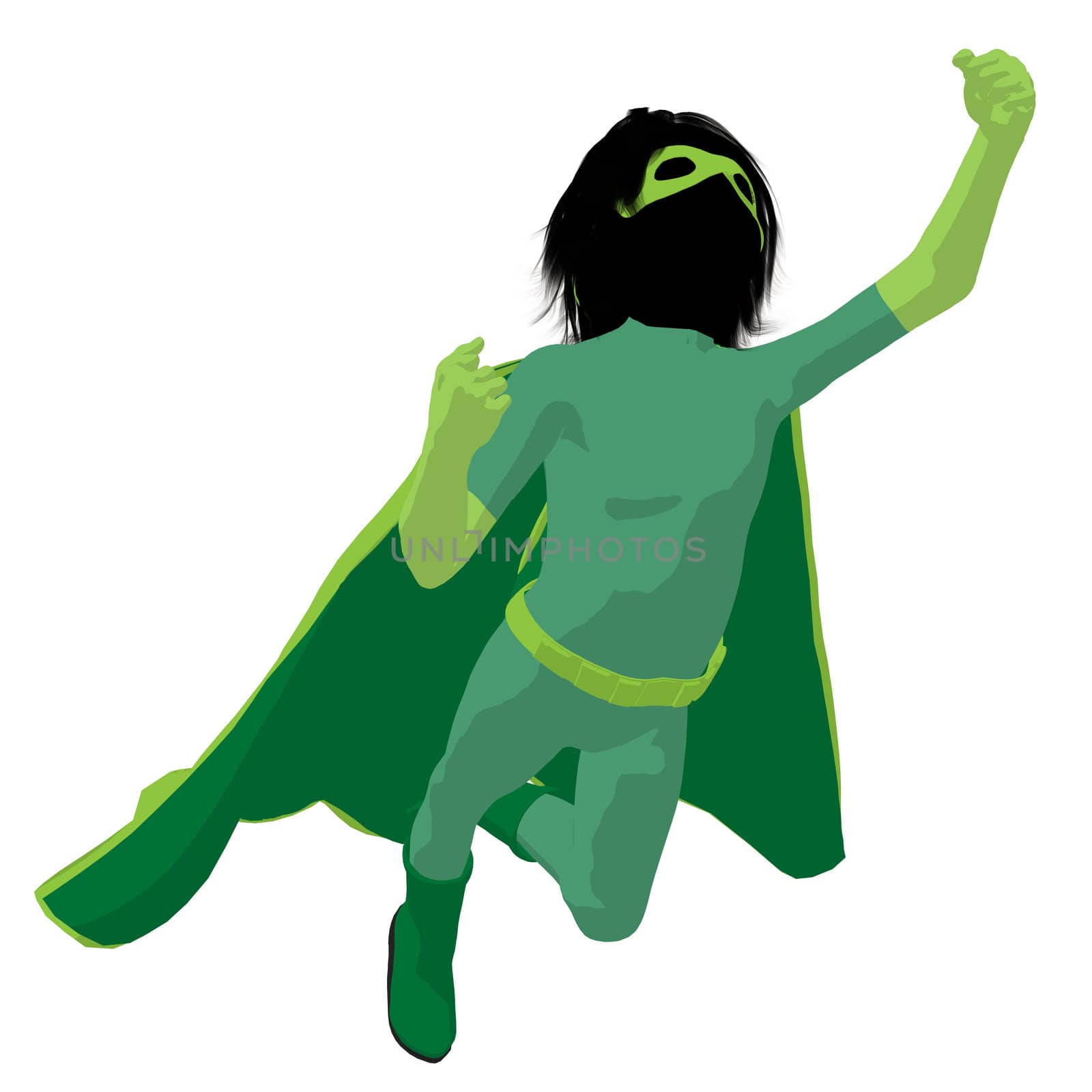 Super Hero Boyl Illustration Silhouette by kathygold