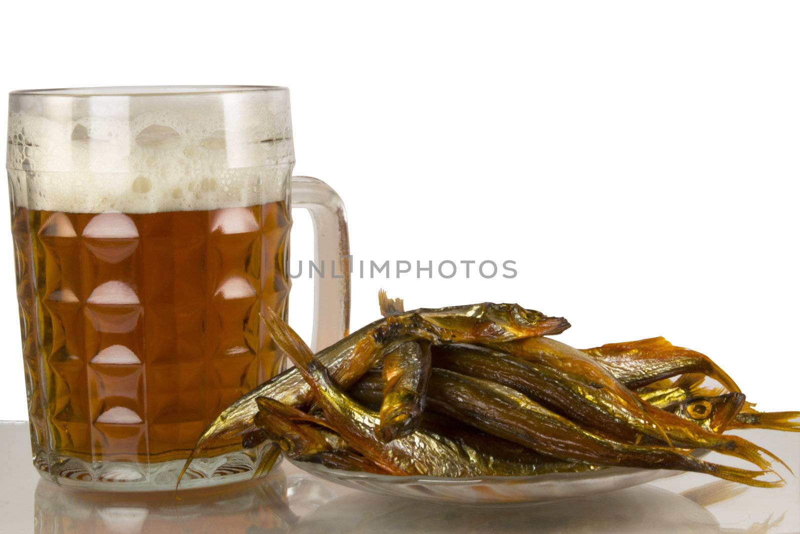 beer and smoked fish by esterio