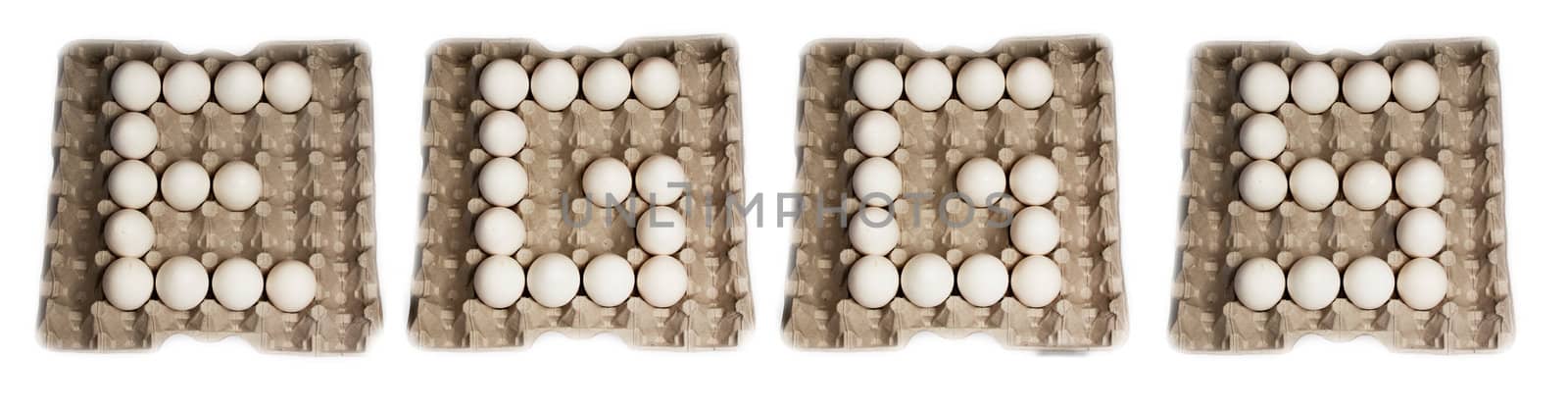 word eggs made of egg alphabet by esterio