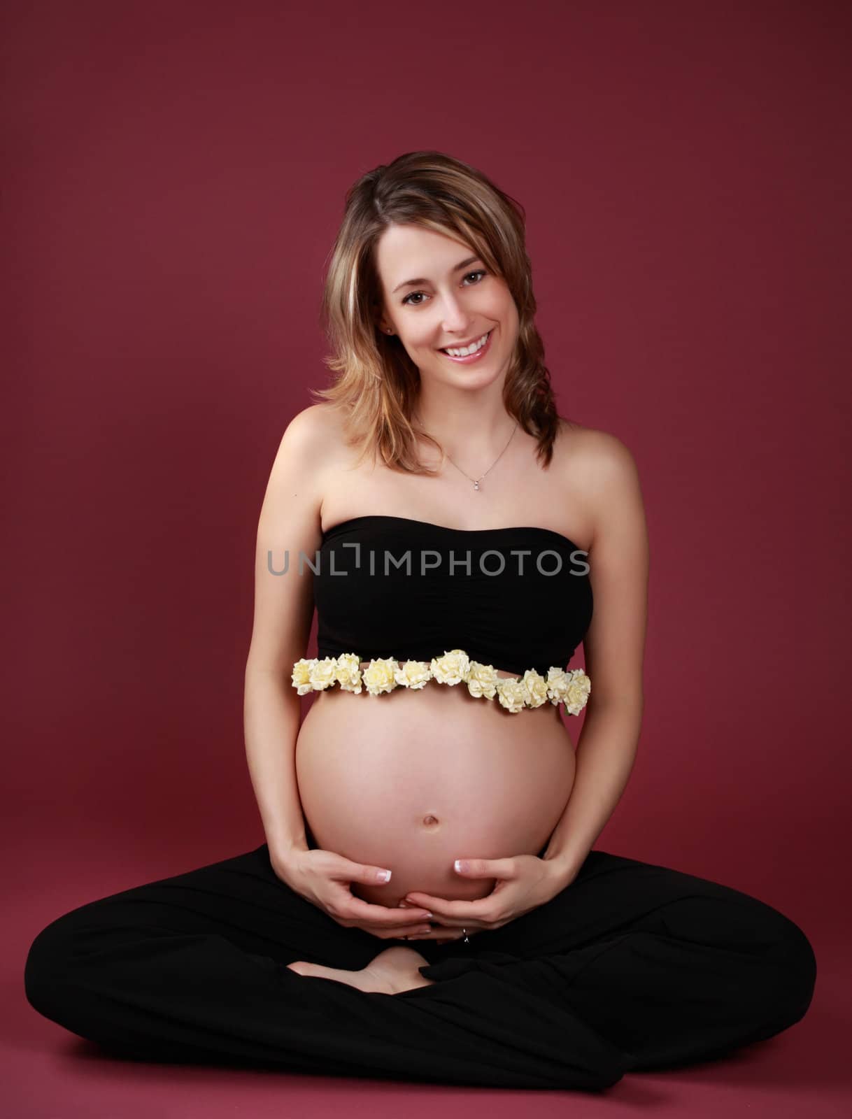 beautiful happy pregnant woman smiling