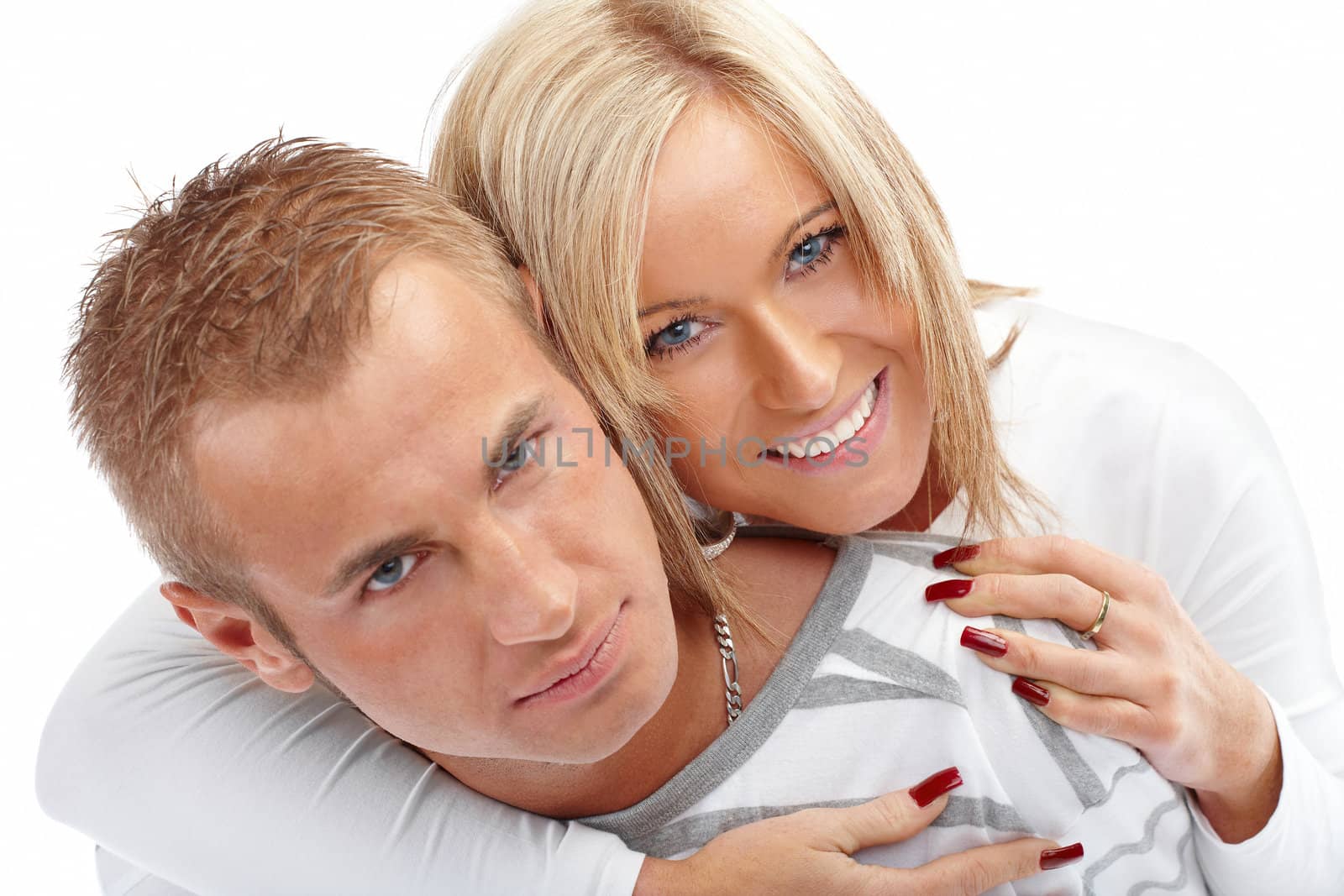 Portrait of a happy couple isolated on white background