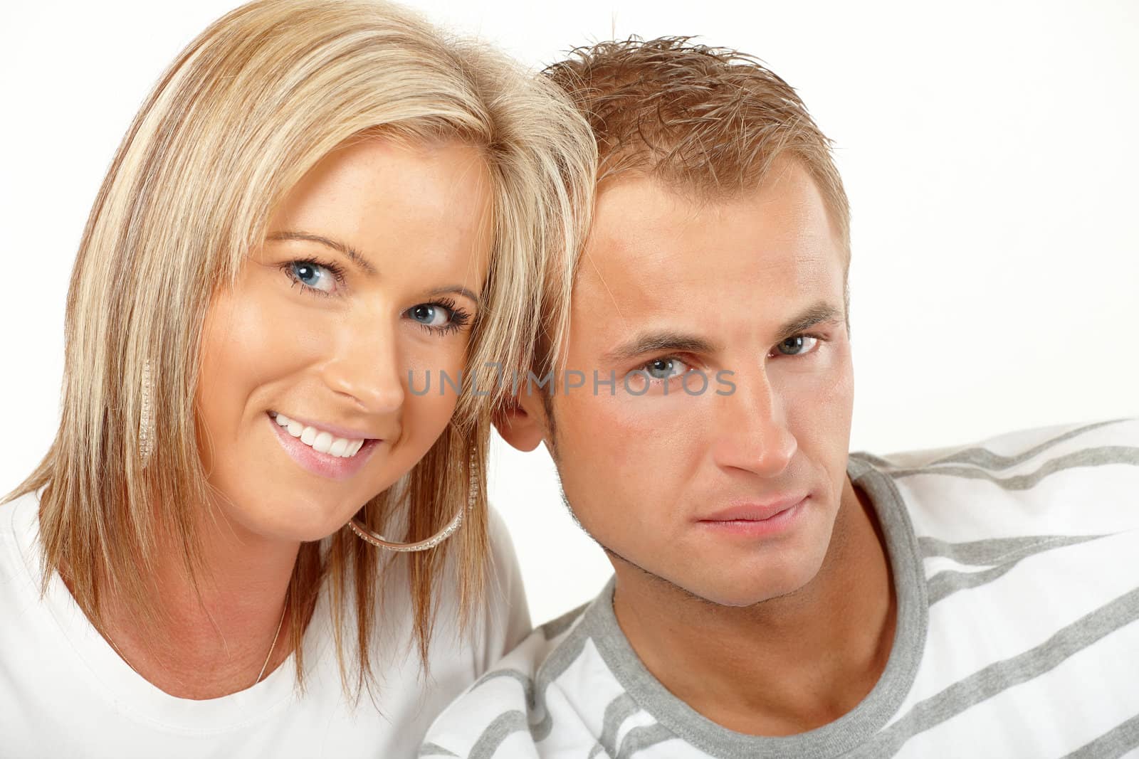 Portrait of a happy couple isolated on white background