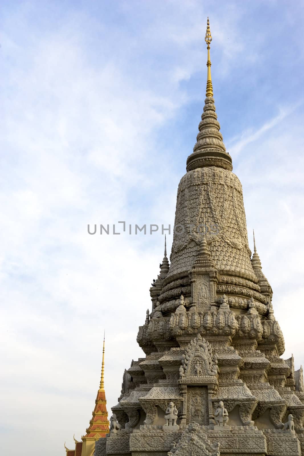 Image of one of the Silver Pagodas, located within the Royal Palace grounds at Phnom Penh, Cambodia.