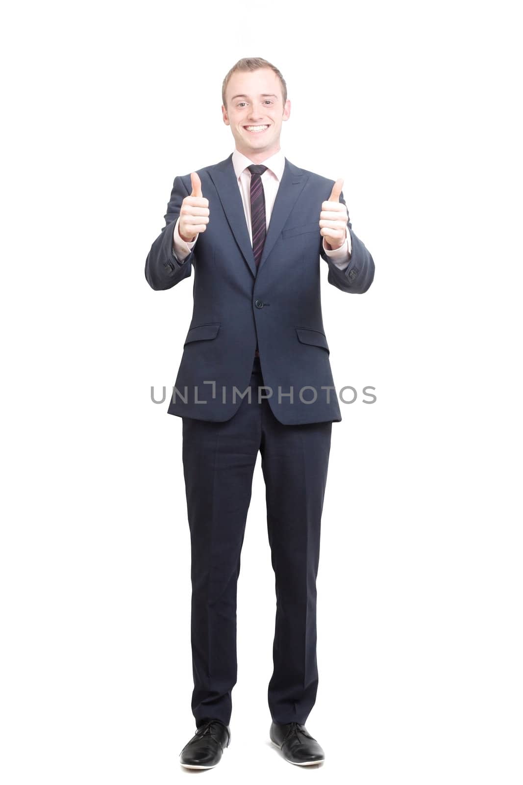 A business man with thumbs up