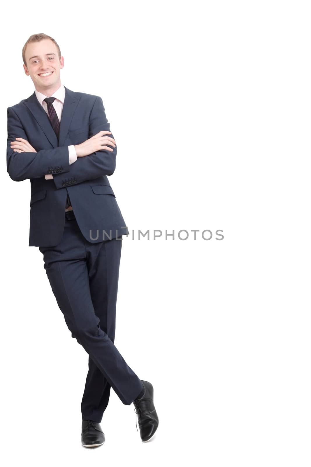 A business man leaning