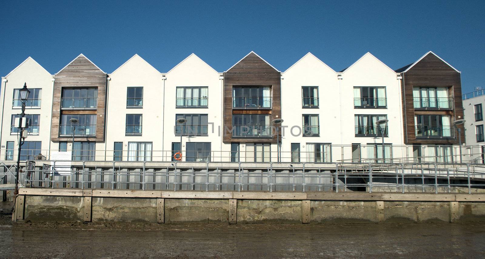 Modern riverside flats