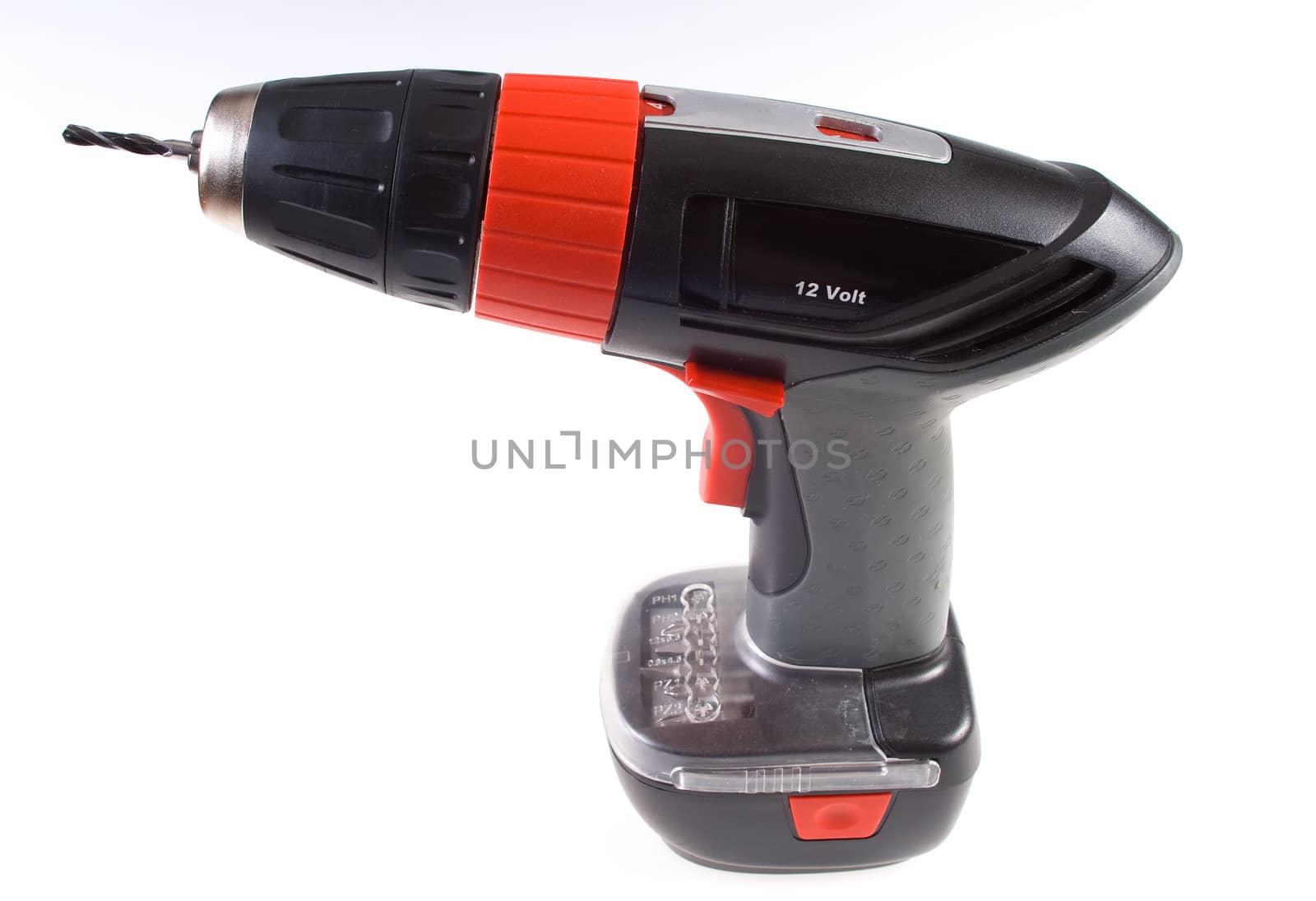 Electroscrew-driver isolated is on the white background