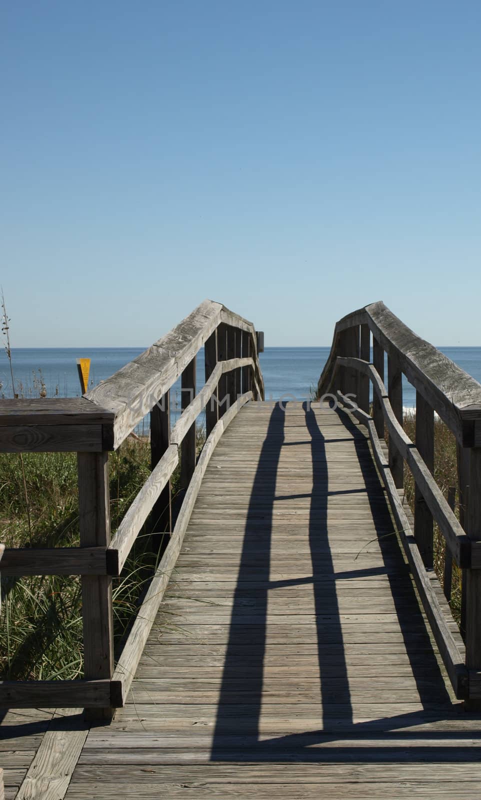 A wooden walkway to the Carolina beaches