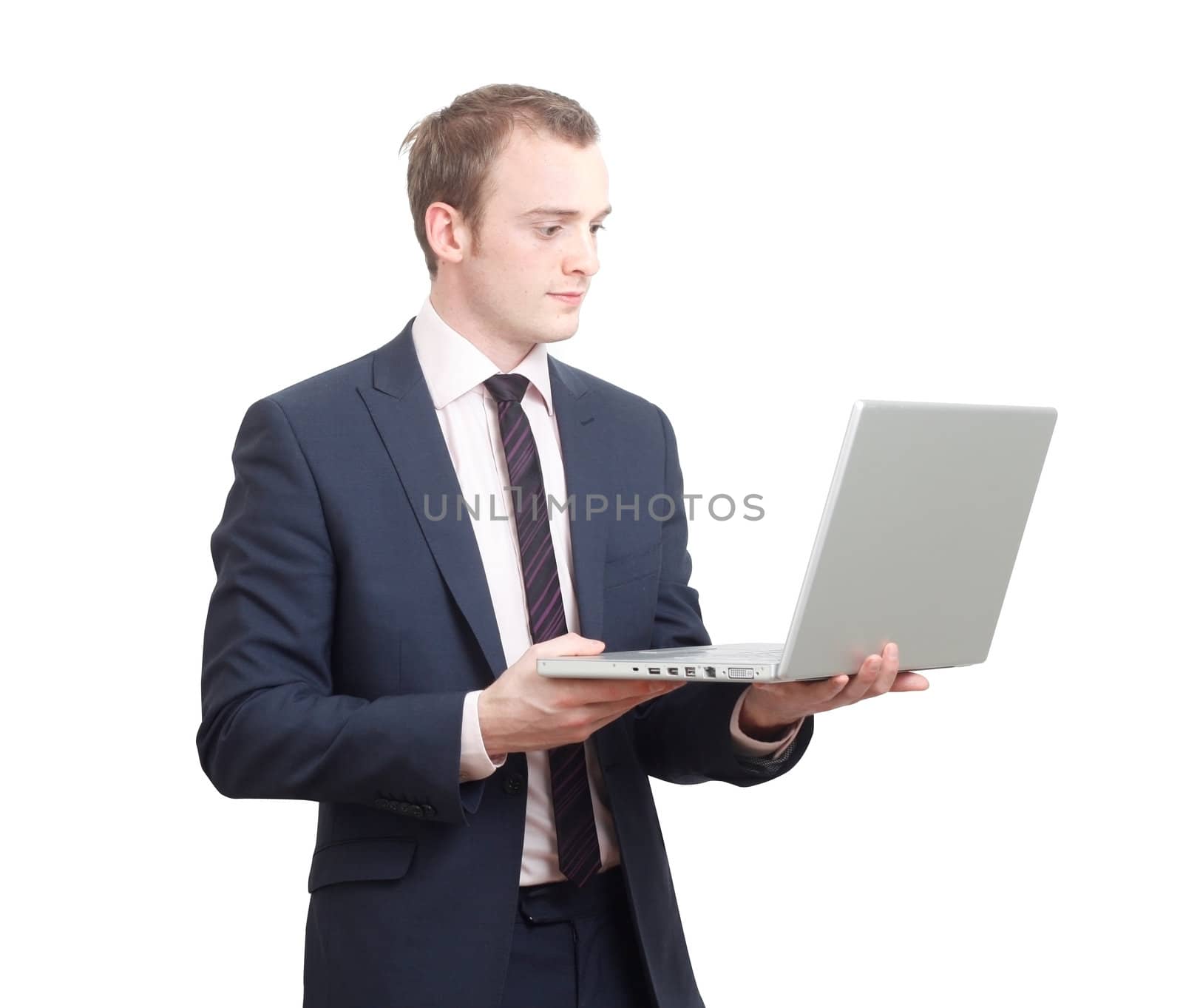 Business man with laptop by leeser
