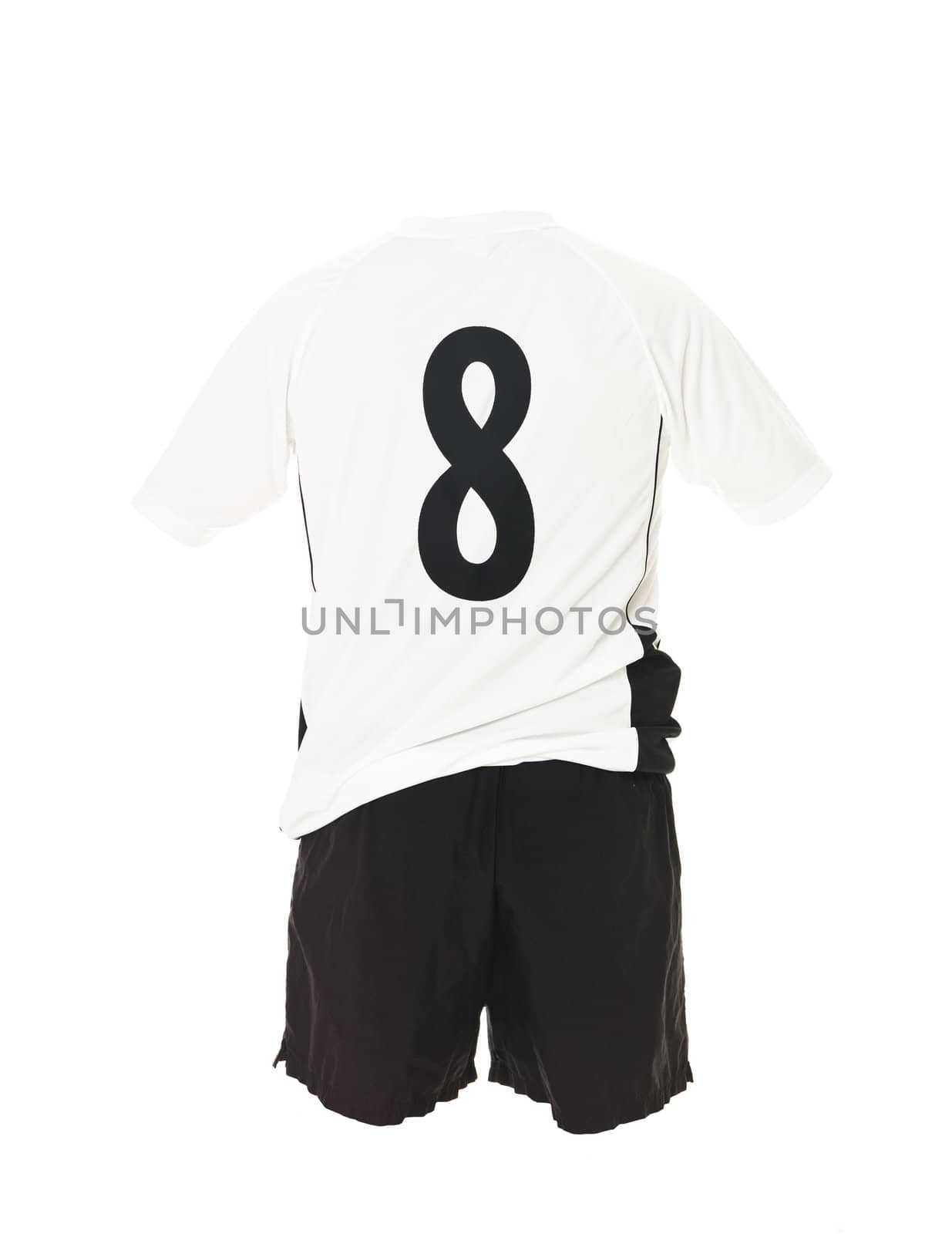 Football shirt with number 8 isolated on white background