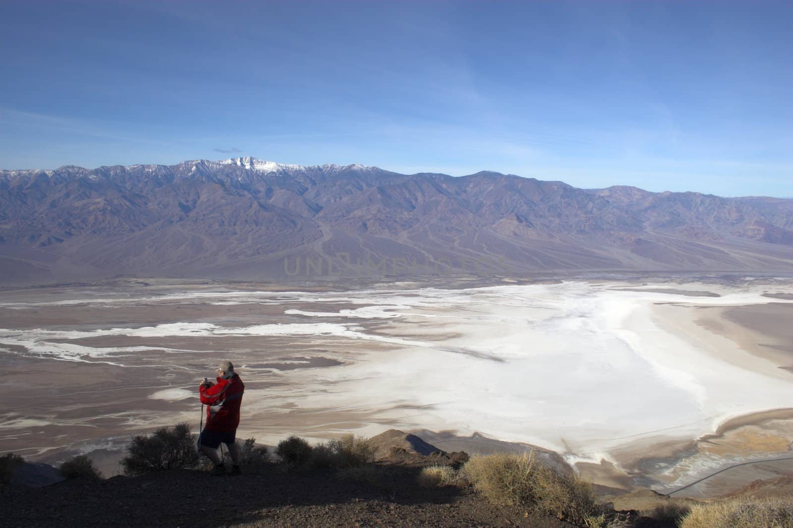 Salt flat formations of Badwater, the lowers point in Wester Hemisphere, Death Valley National Park