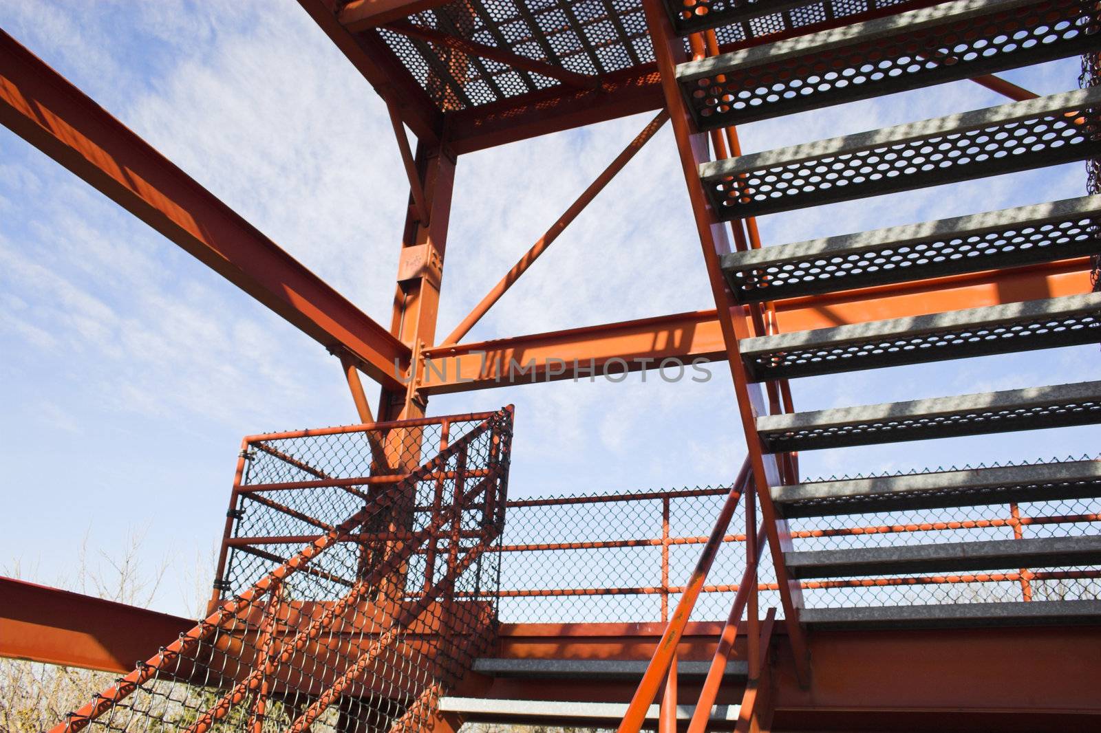 Metal abstracts of various bridges and ladders