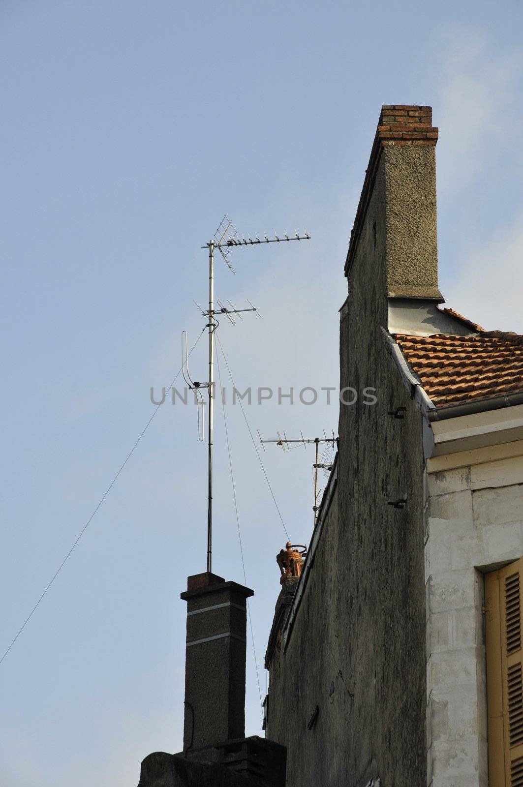 TV antenna on a chimney