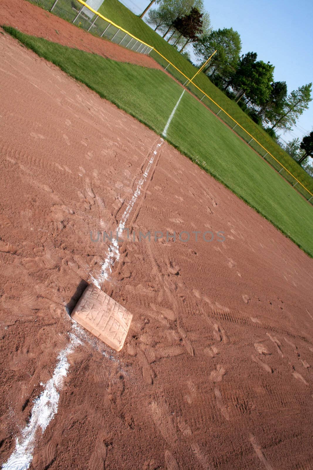 An interesting perspective of a shot down the left field line.