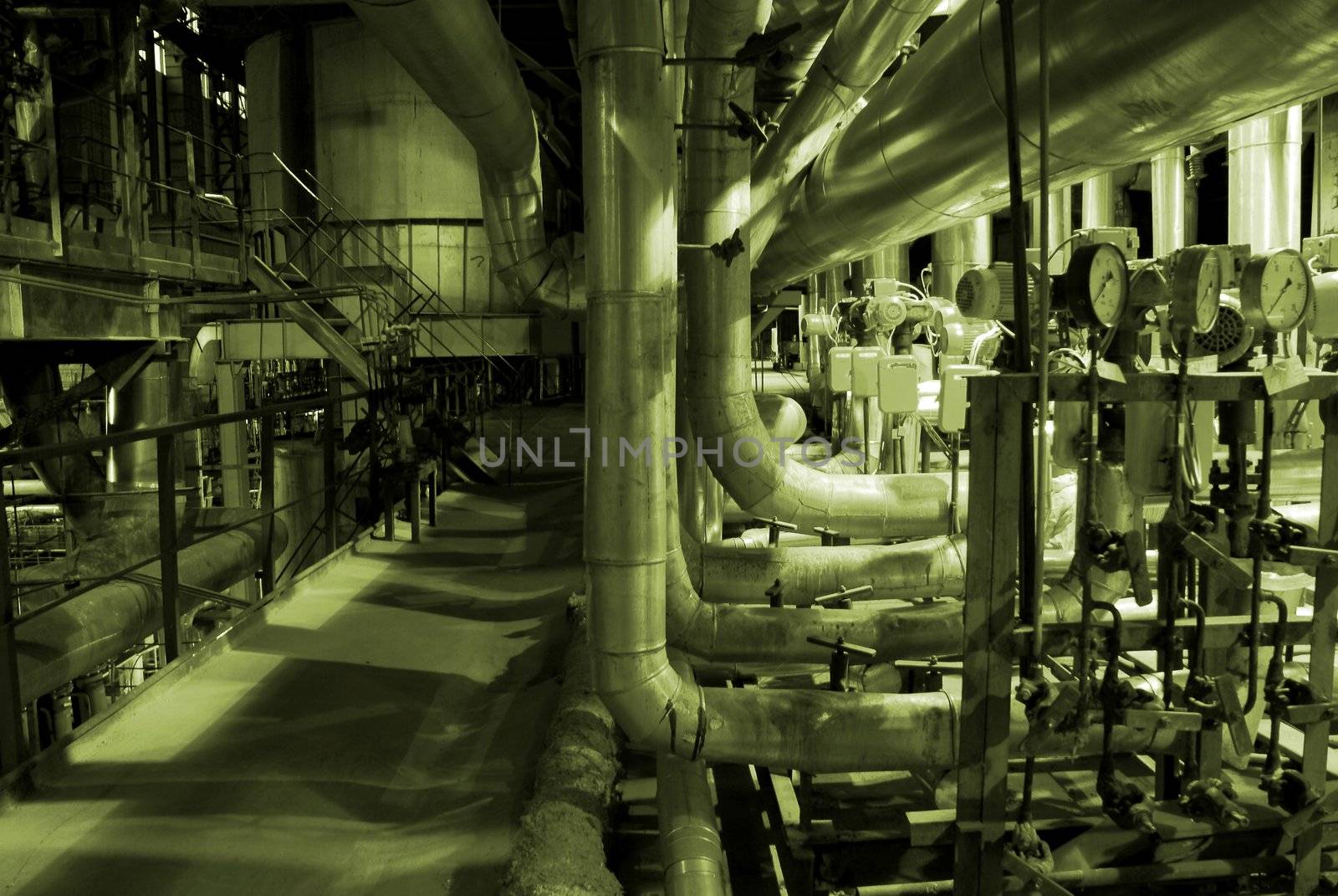 Pipes inside energy plant     