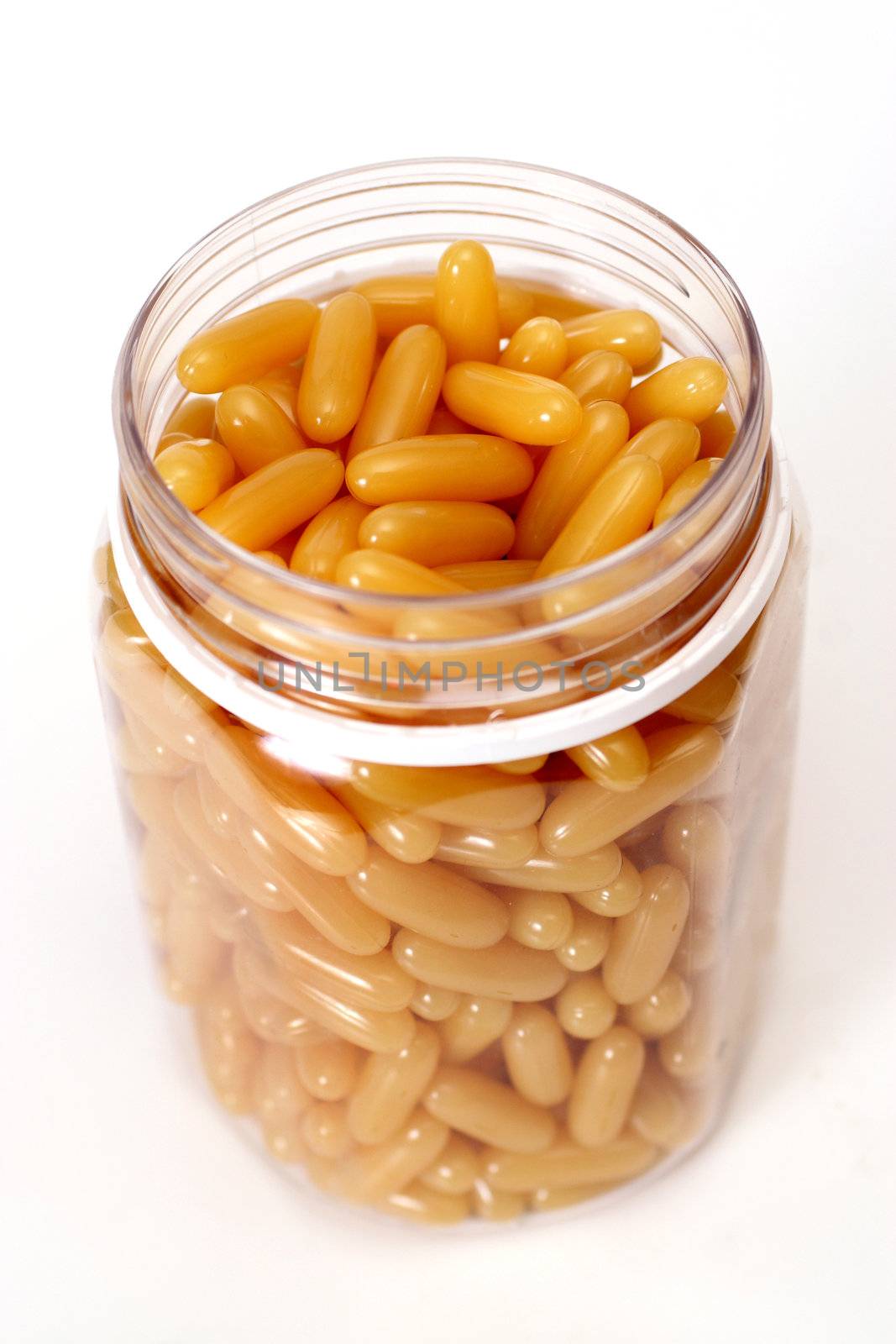 Glass pot without cover with gold shiny boluses