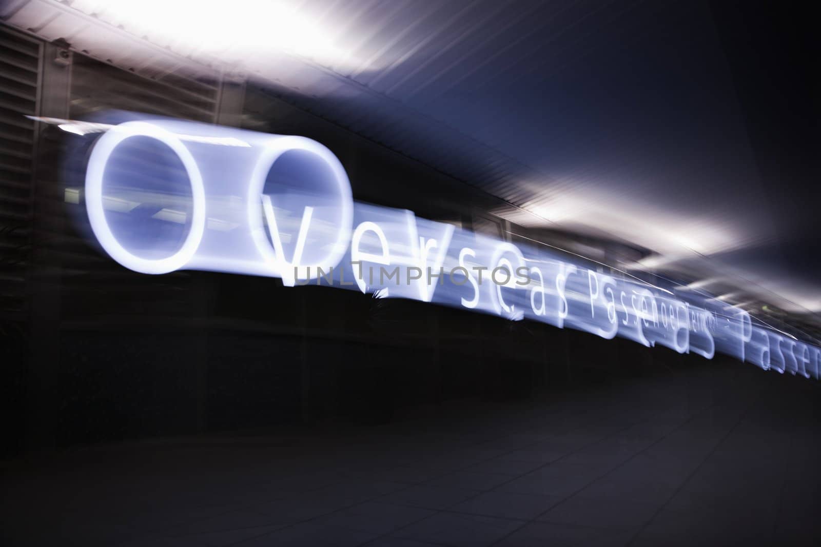 Overseas Passenger Terminal at night in Sydney, Australia.