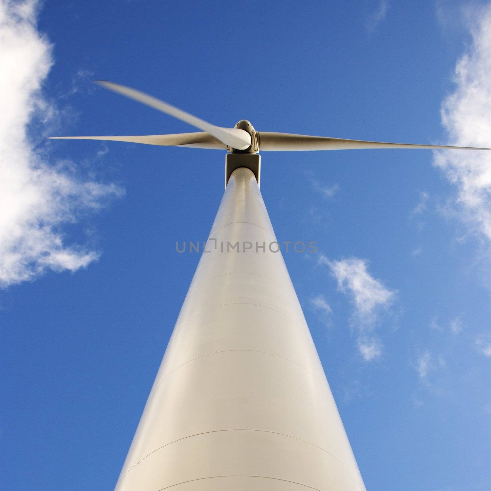 Low angle of wind turbine. by iofoto