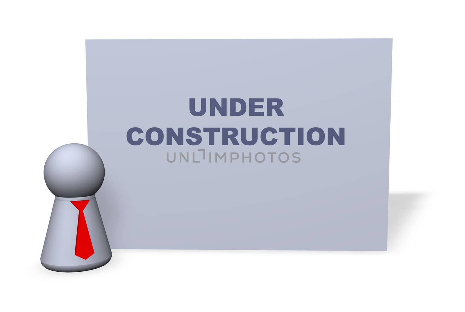 play figure with red tie and sign "under construction"