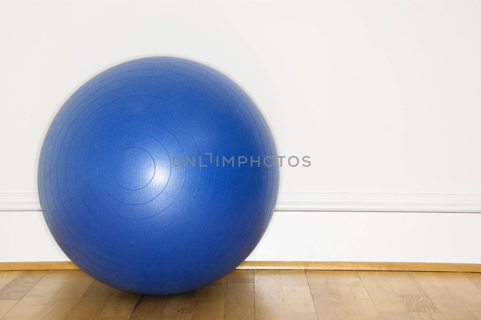 Blue fitness balance ball