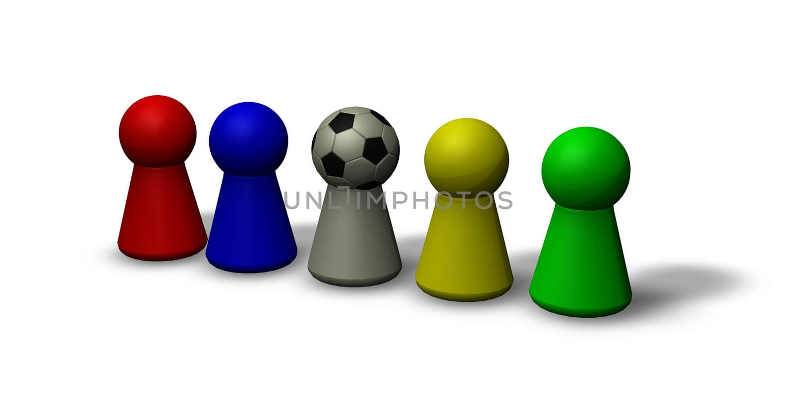 play figures - multicolored and a soccerhead