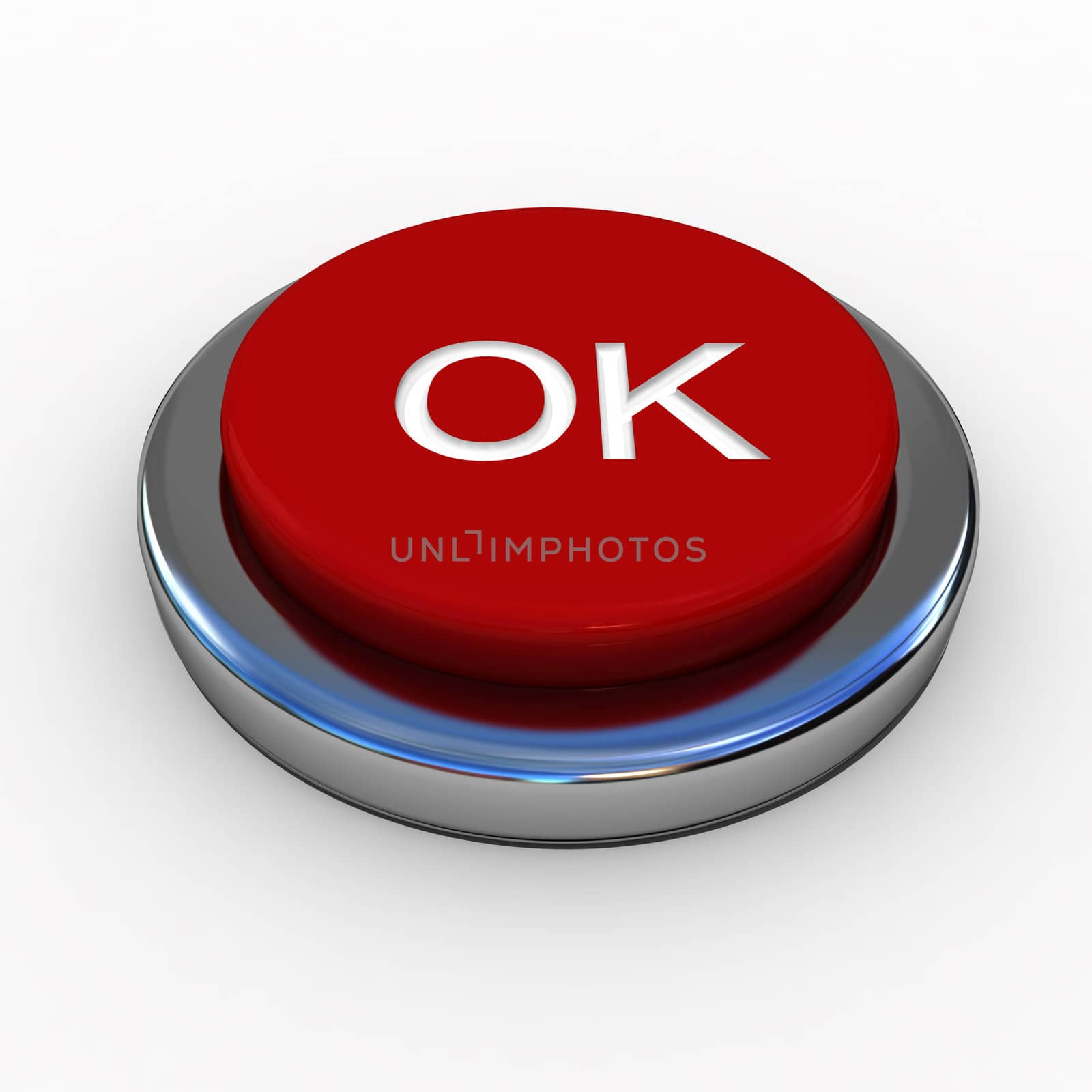 Red button isolated over white