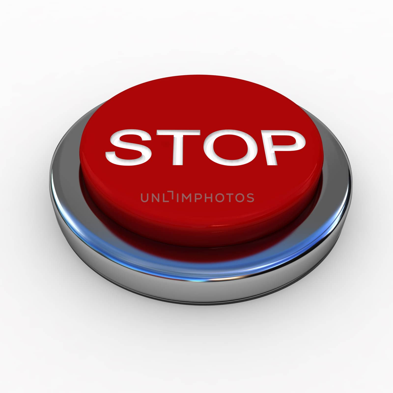 Red button isolated over white