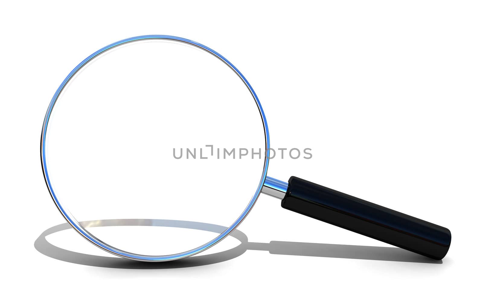 Magnifying glass isolated over white