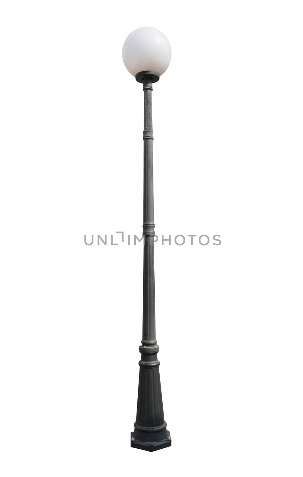 An isolated photo of an old street lamppost
