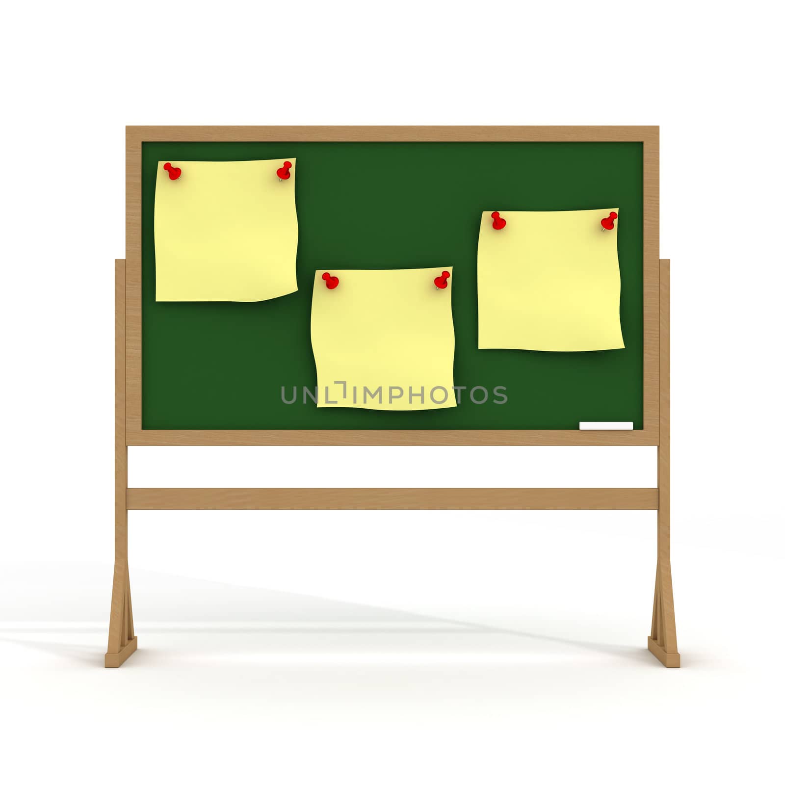 Blackboard on a white background. 3D image.