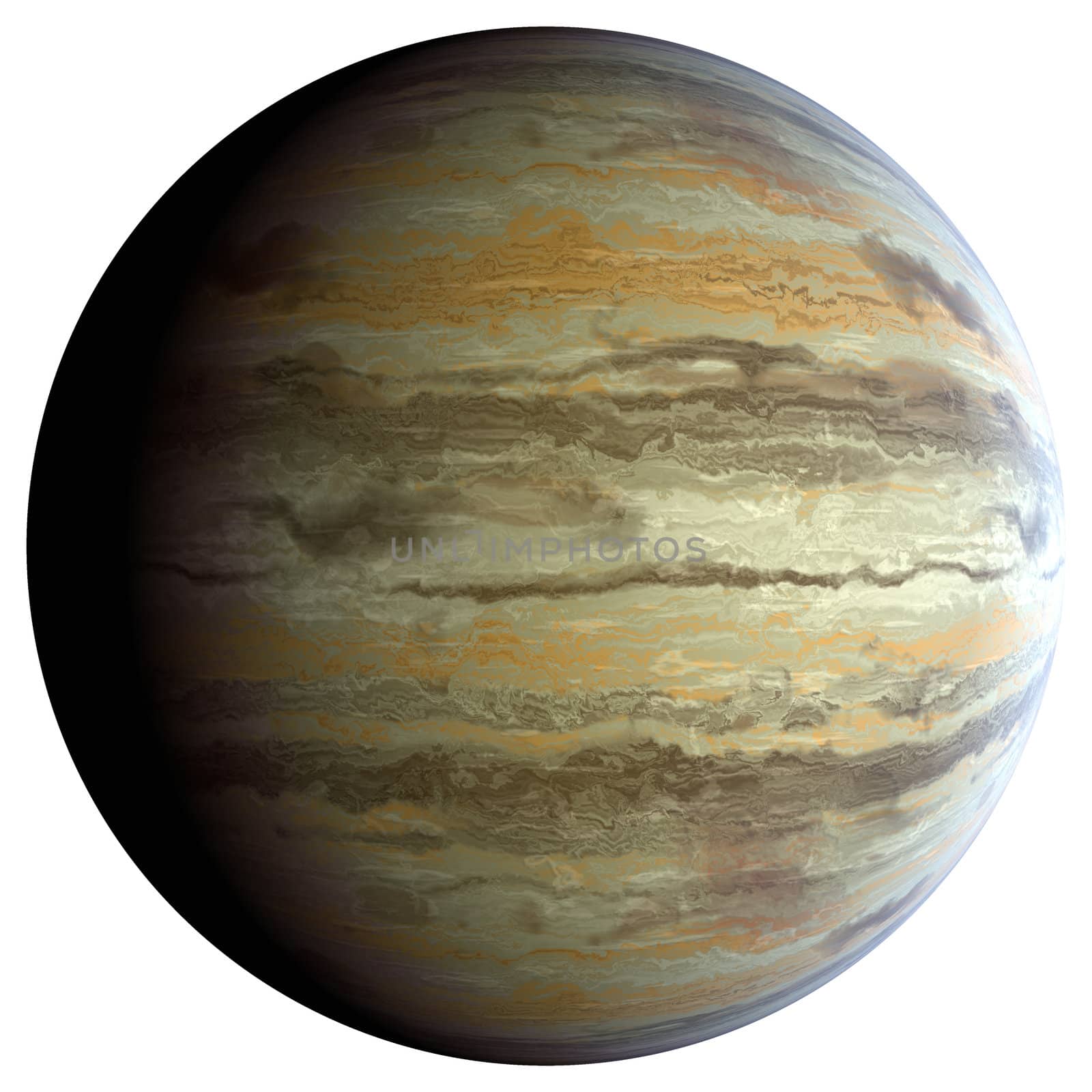 The gas giant planet, 3D rendering, isolated, fantasy.