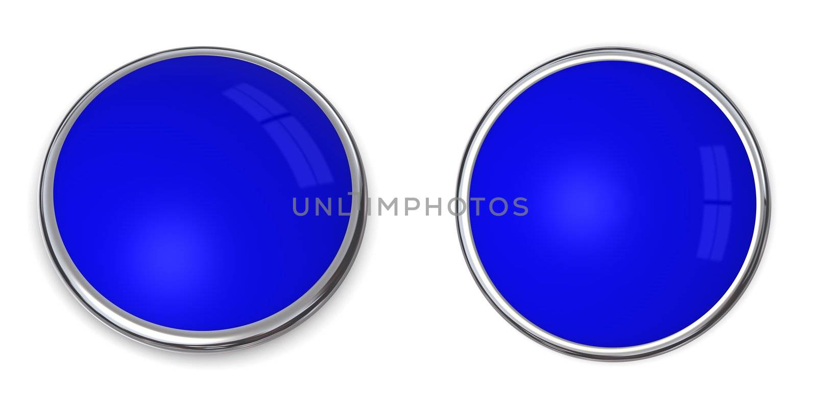 3D Button Solid Blue by PixBox