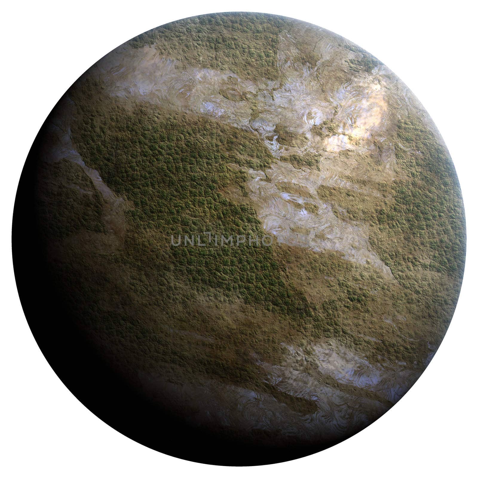 The terraforming planet, 3D rendering, isolated, fantasy.